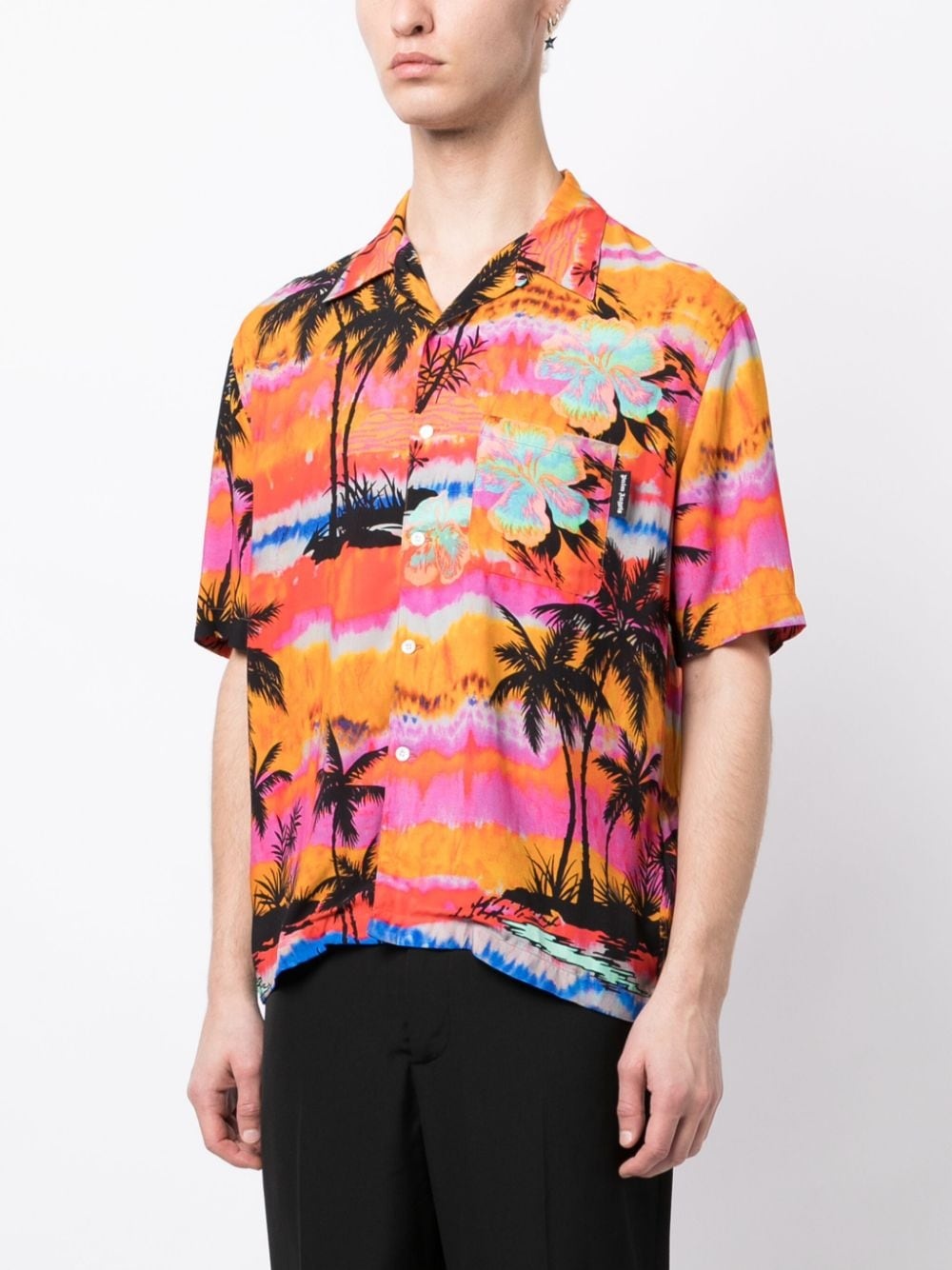 Psychedelic Sunset-print bowling shirt - 3