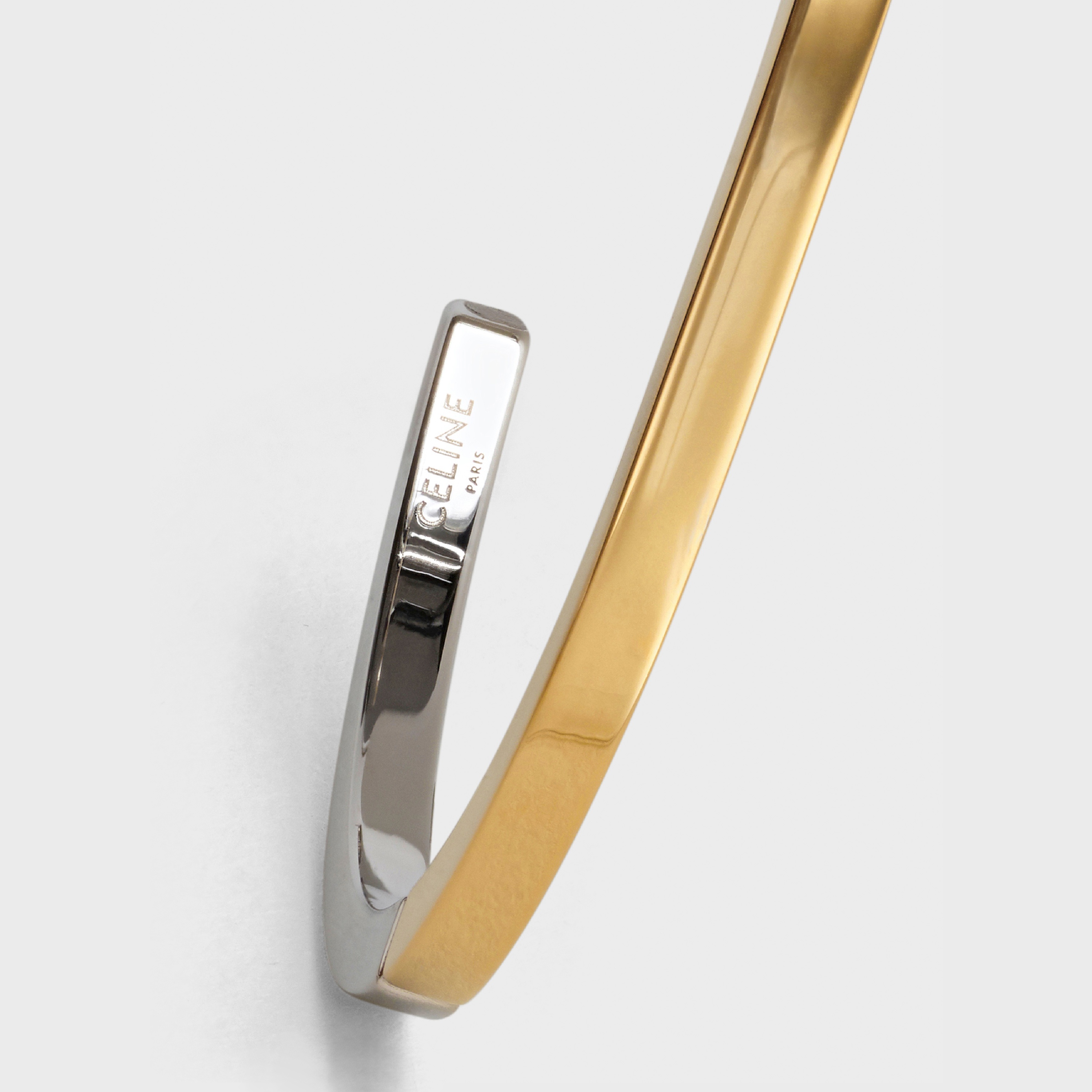 SIMPLE FORMS GOLD BRACELET IN BRASS WITH GOLD AND RHODIUM FINISH - 4