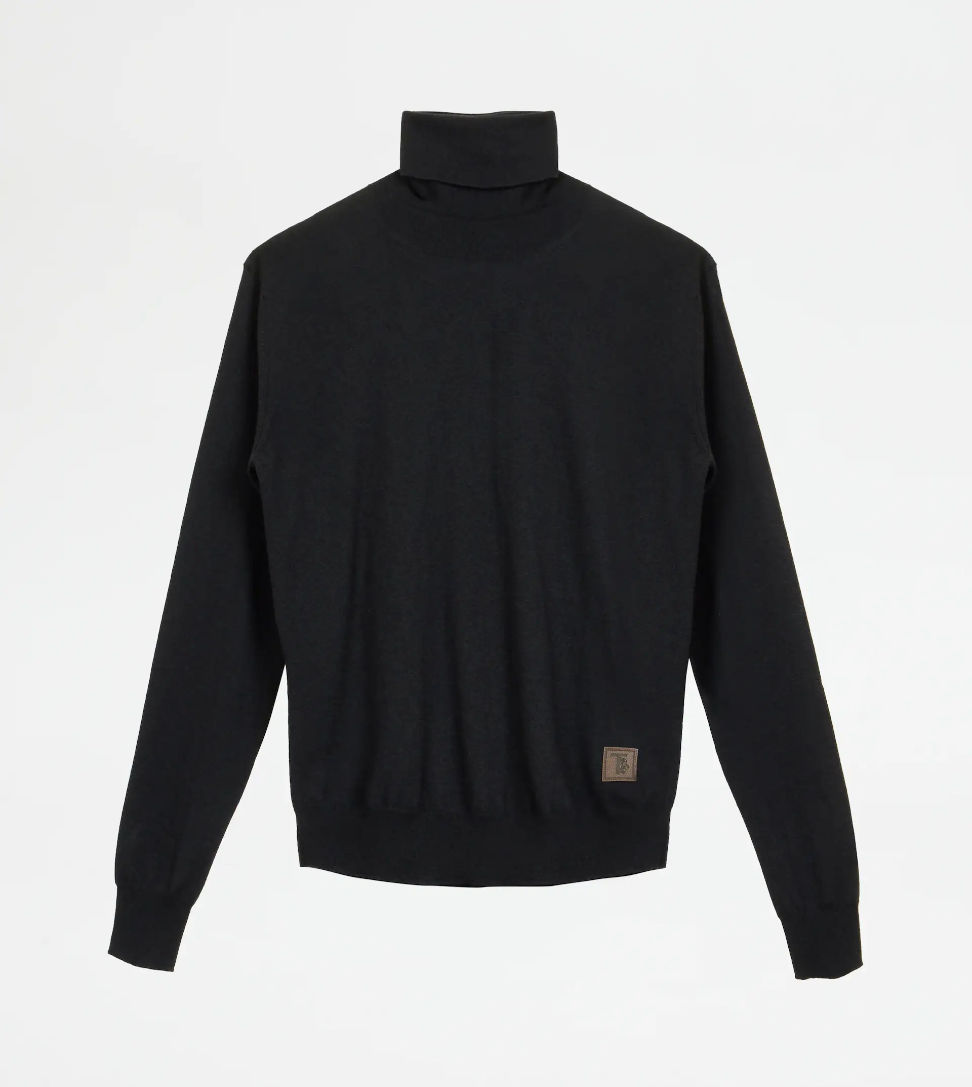 HIGH NECK JUMPER IN CASHMERE - BLACK - 1