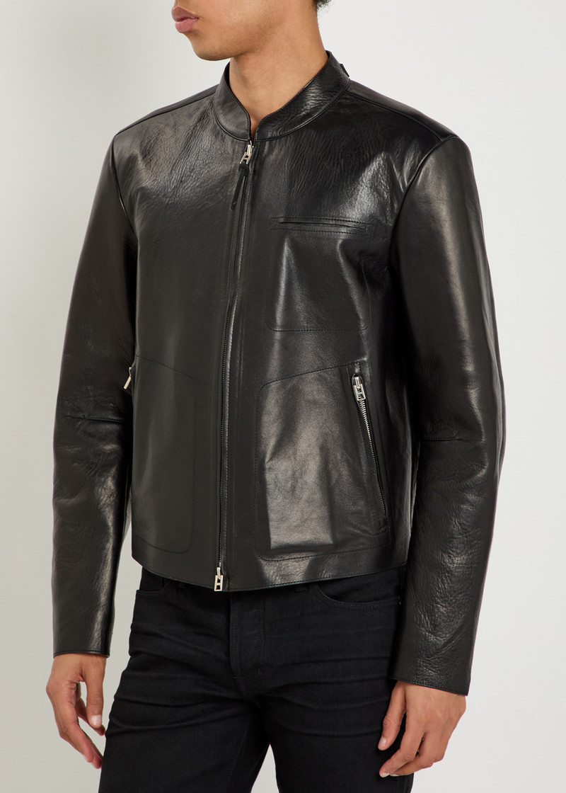TOM FORD Tom Ford Stand-collar Leather Biker Jacket outlook