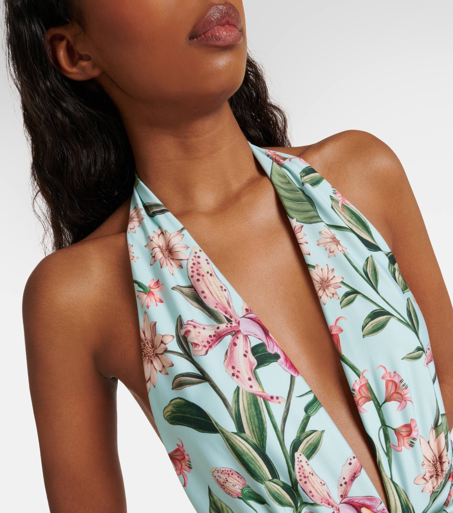 Mangostino floral halterneck swimsuit - 4