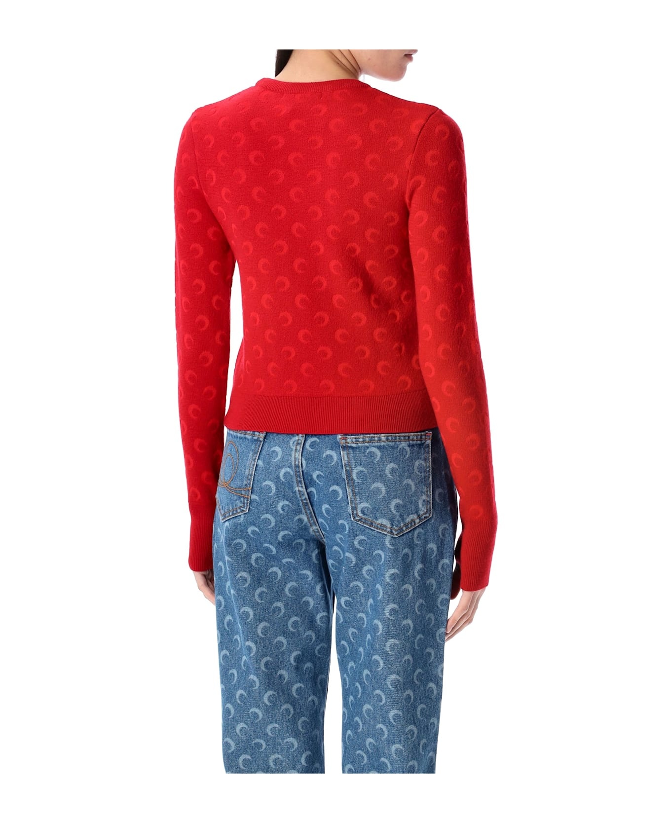 Moon Jacquard Knit Fitted Sweater - 2