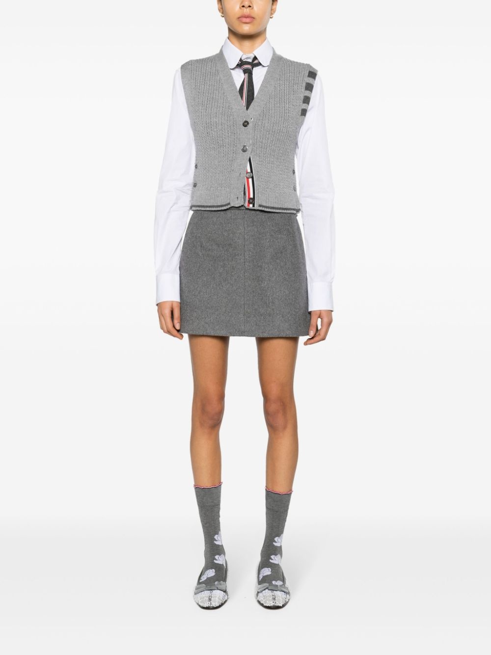 4-Bar stripe intarsia-knit vest - 2