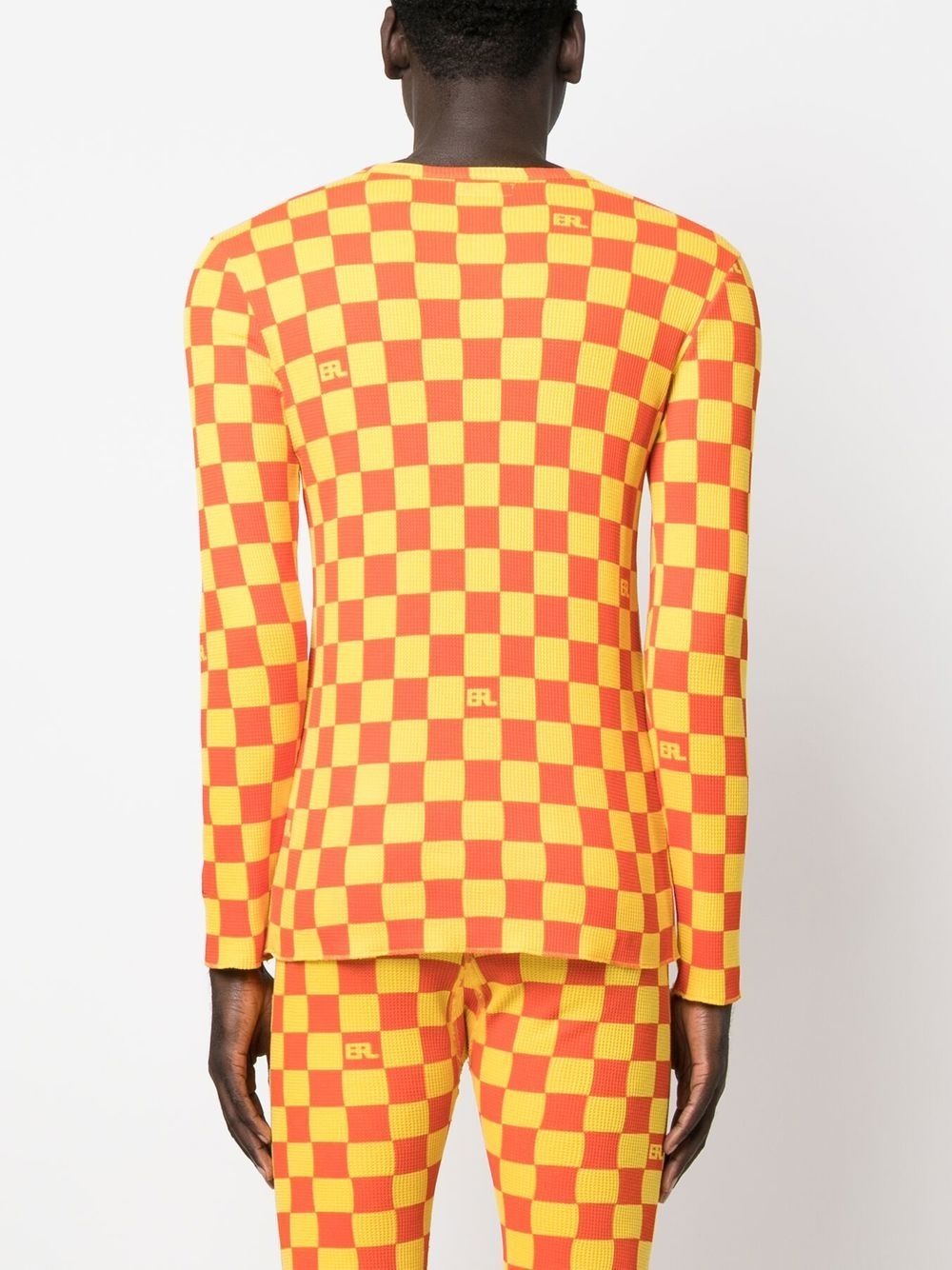 logo checkerboard print T-shirt - 4