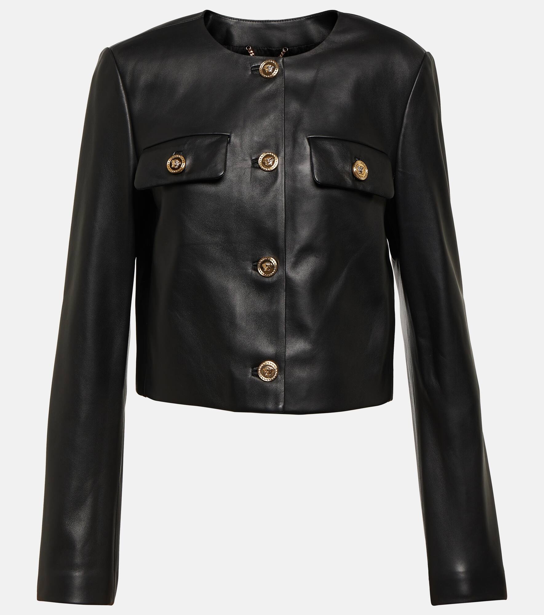VERSACE Medusa leather jacket | mytheresa | REVERSIBLE