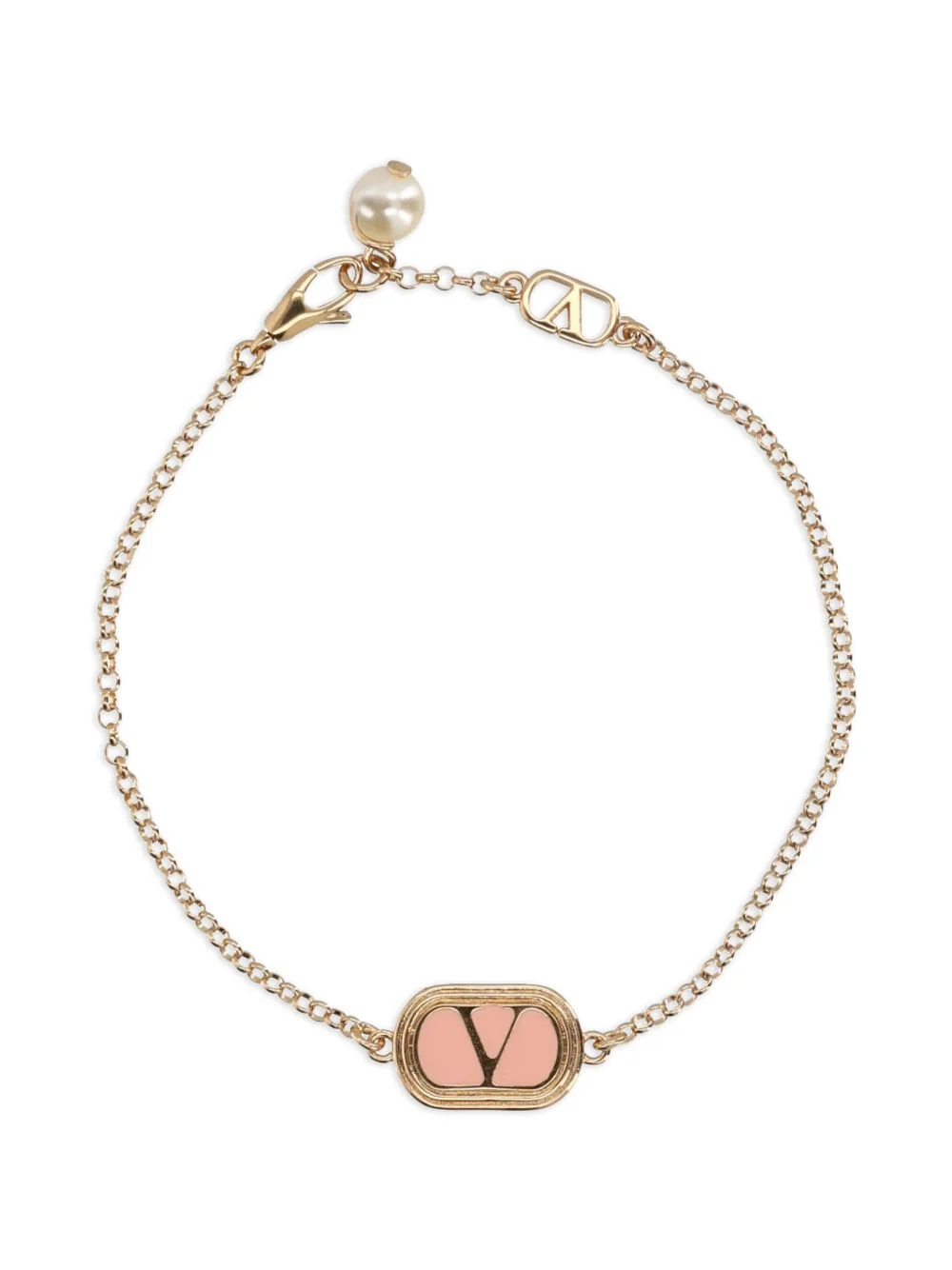 logo pearl bronze bracelet - 1