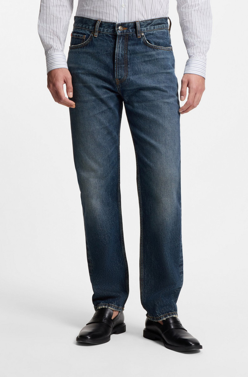BLUE REGULAR-FIT JEANS IN VINTAGE-WASH DENIM 2