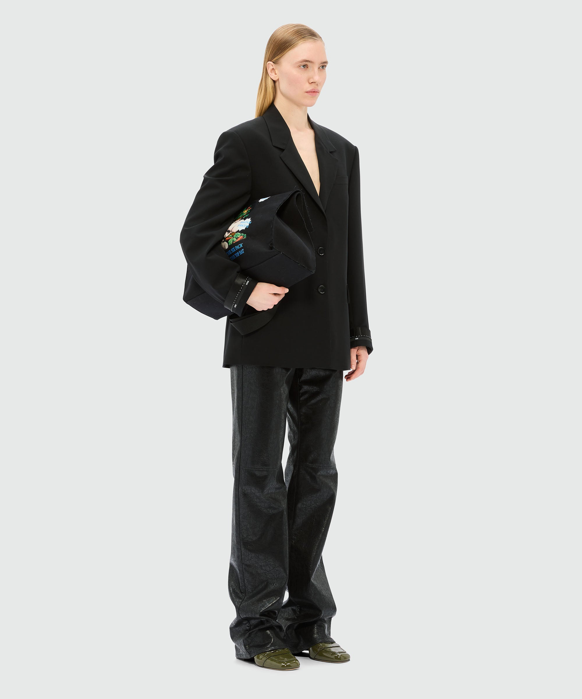 Black jacket in cool wool with MSGM ribbon - 4
