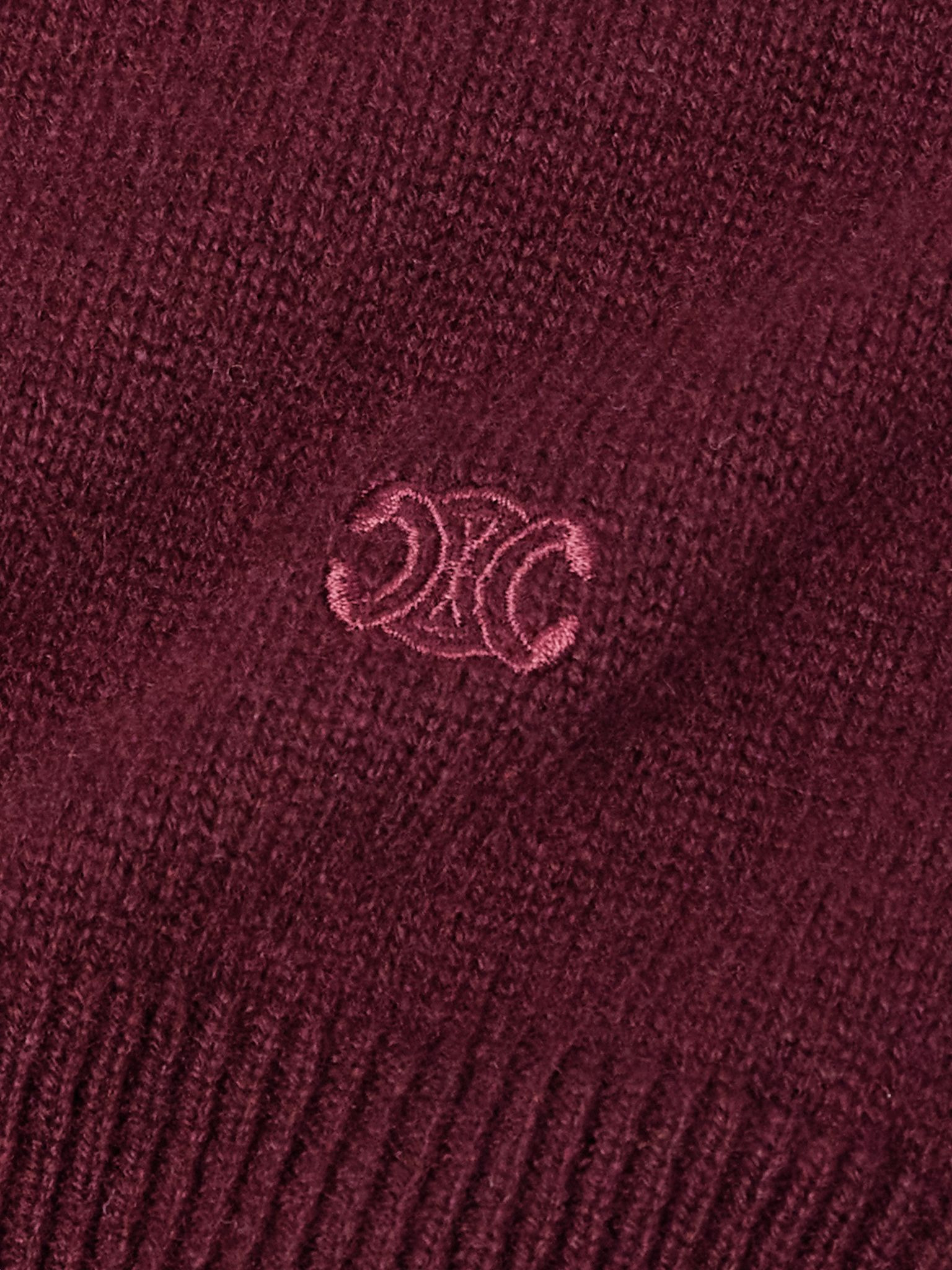 Logo-Embroidered Cashmere Sweater Burgundy - 5
