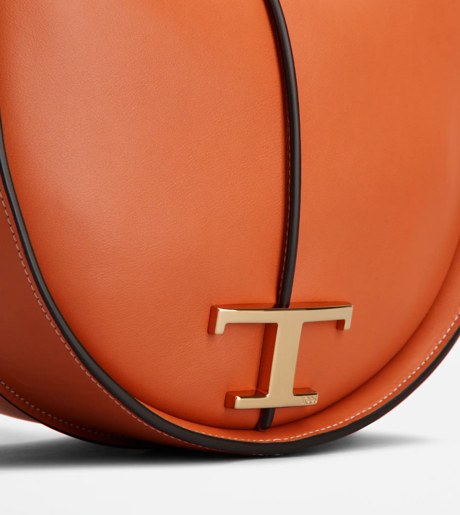 TIMELESS HOBO BAG IN LEATHER SMALL - ORANGE - 5