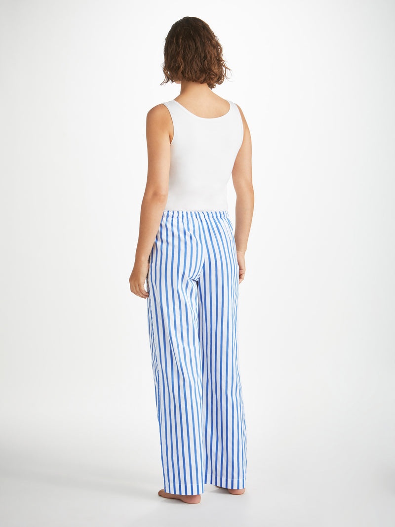 Women's Lounge Trouser Capri 23 Cotton Batiste Blue - 4