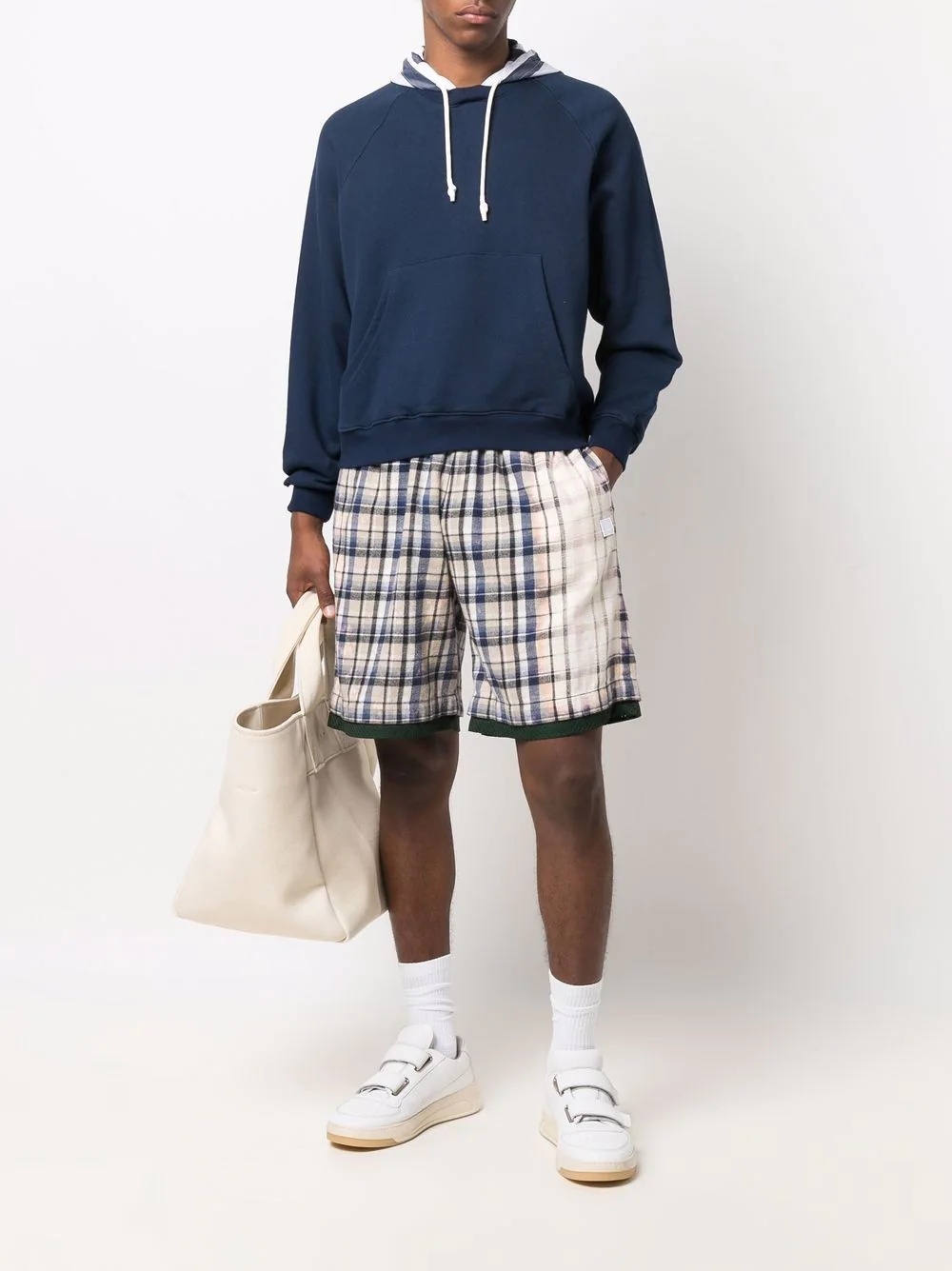 stripe-print cotton hoodie - 3