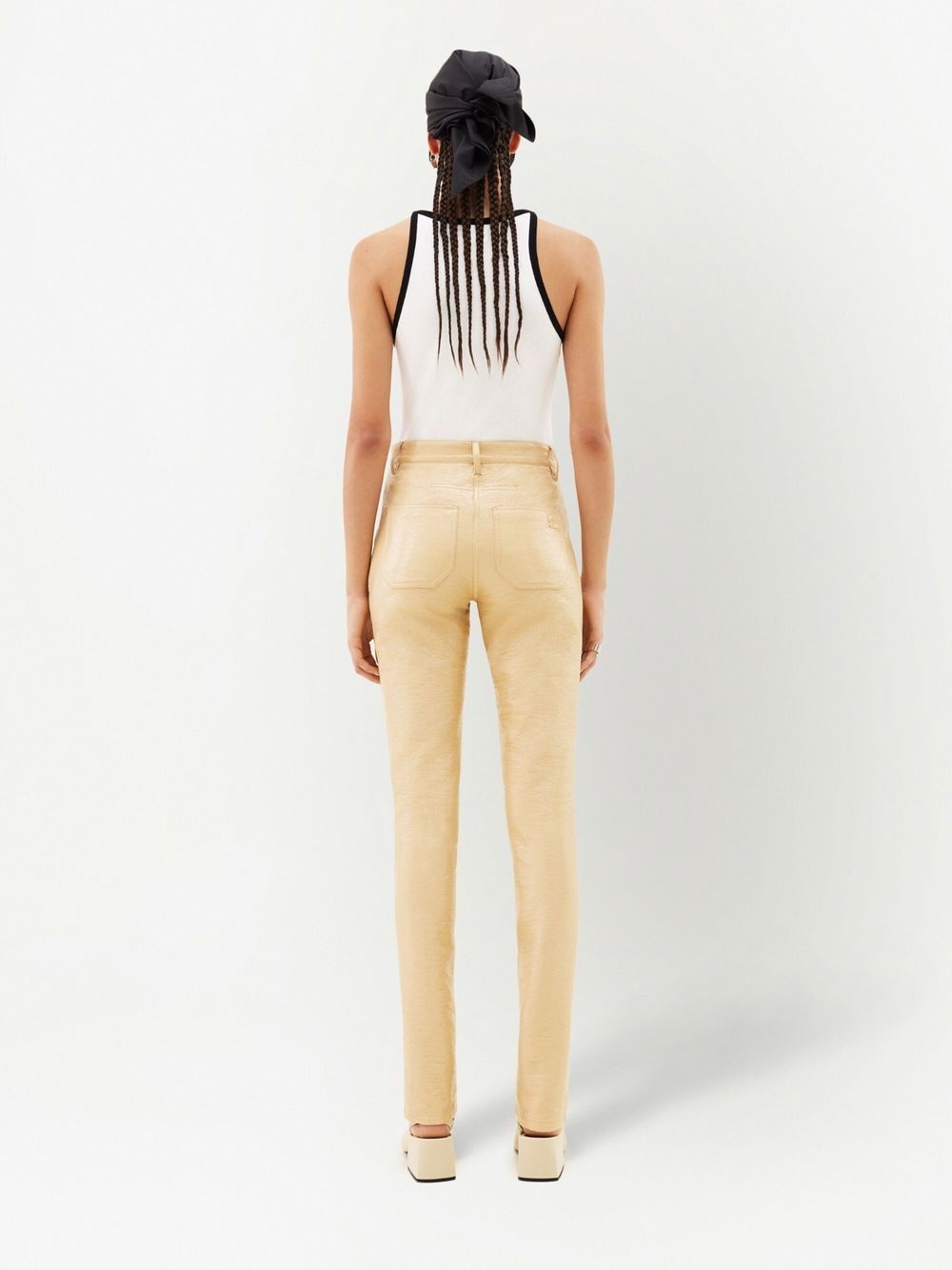 slim-fit vinyl trousers - 4