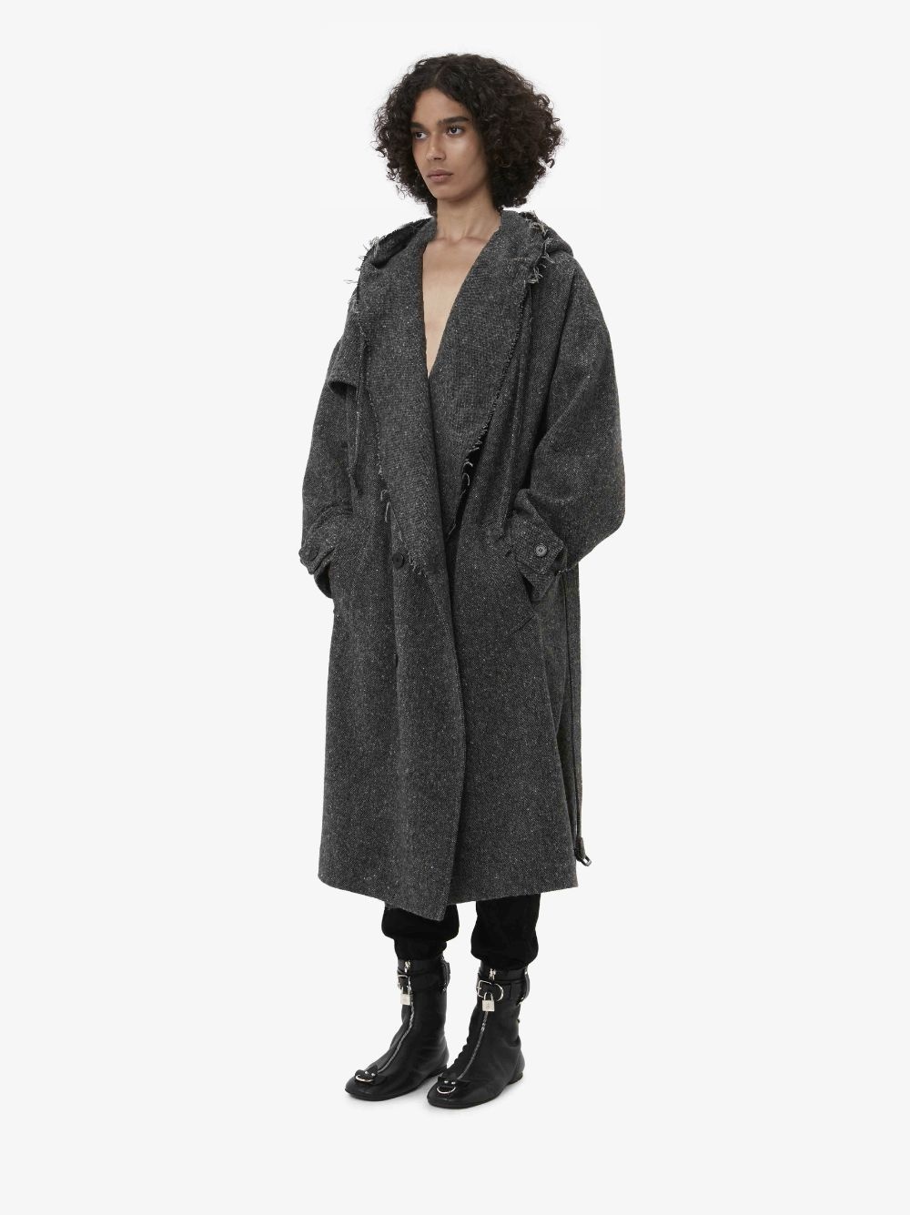 HOODED TRENCH COAT - 5