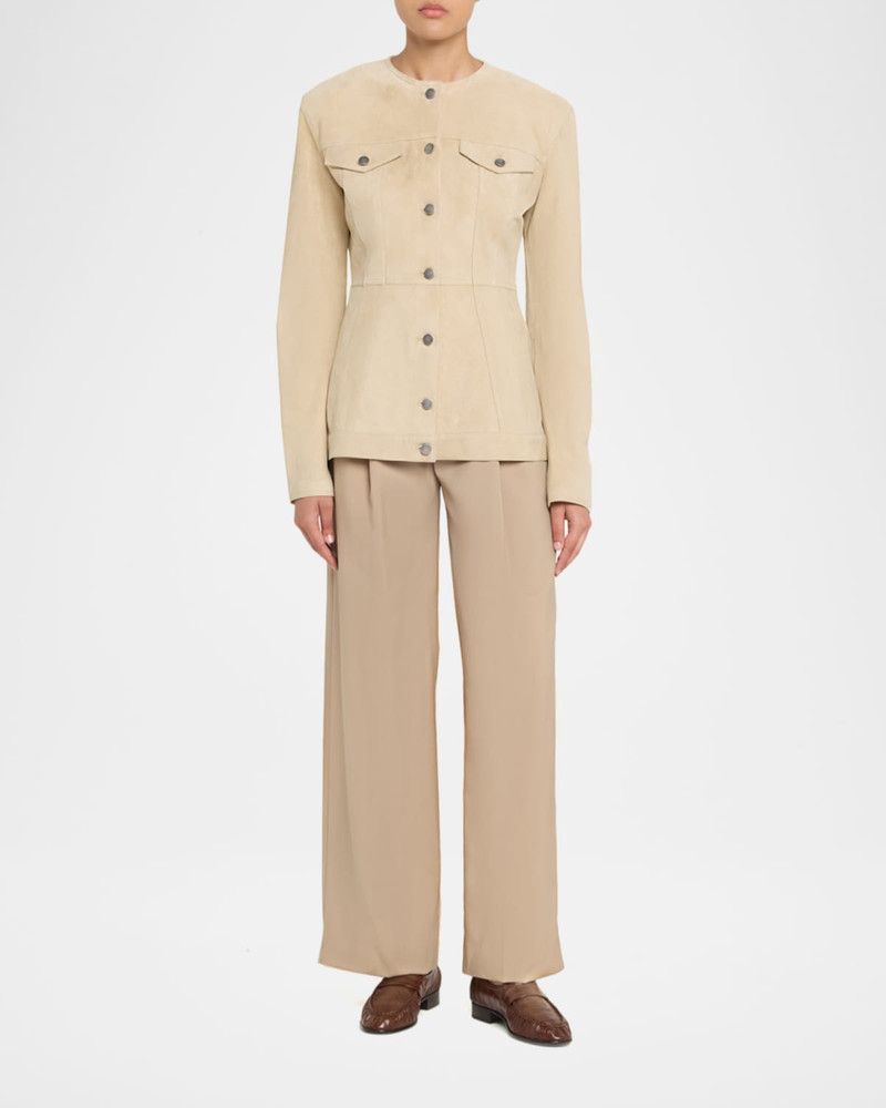 HAIKURE Temple Paneled Suede Jacket outlook