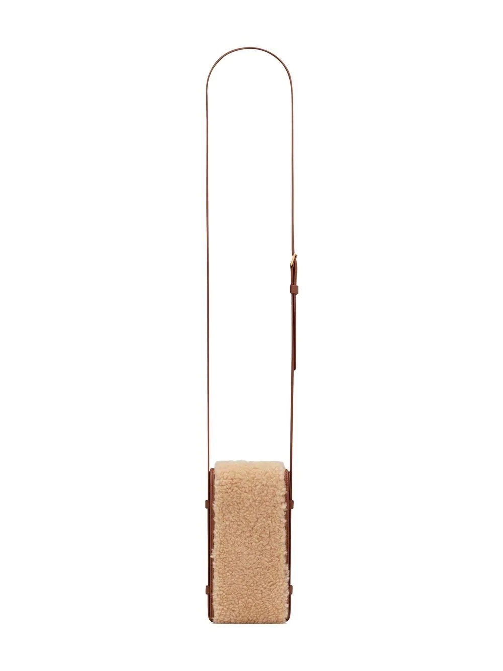 shearling crossbody phone holder - 2