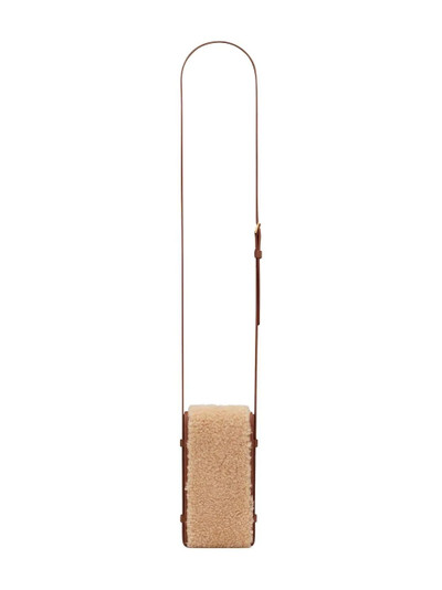 SAINT LAURENT shearling crossbody phone holder outlook