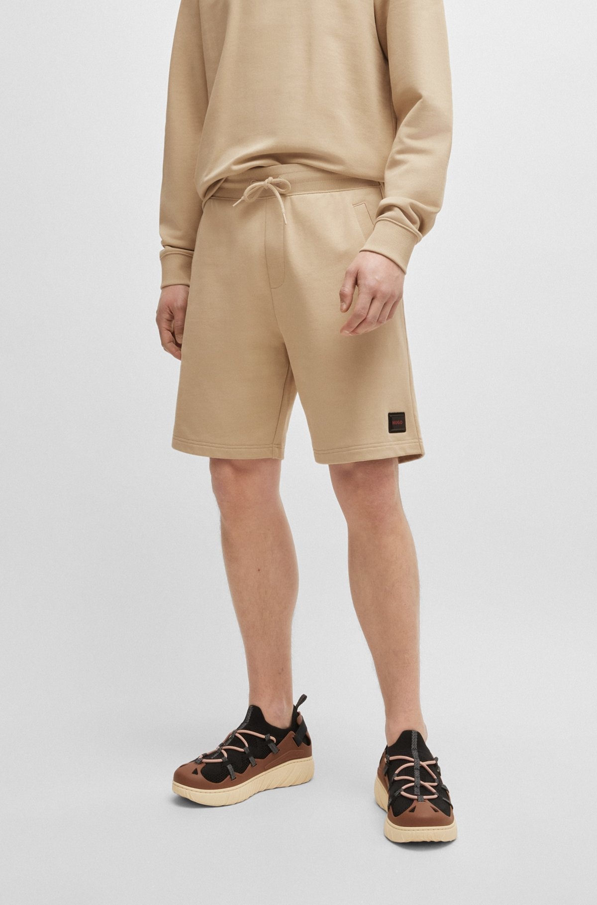 COTTON-TERRY RELAXED-FIT SHORTS WITH LOGO TRIM - 2
