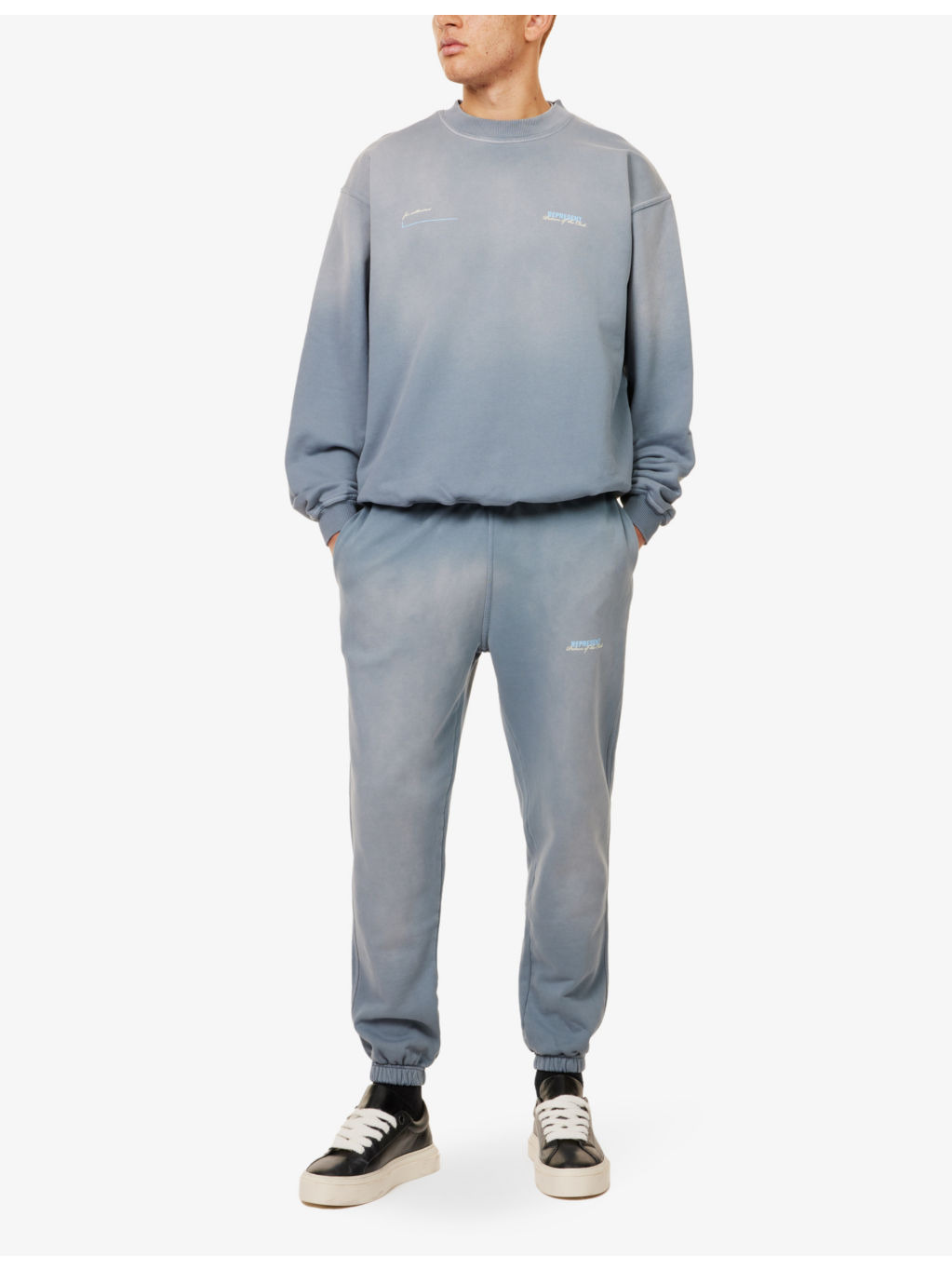 Patron Of The Club brand-print straight-leg relaxed-fit cotton-jersey jogging bottoms - 2