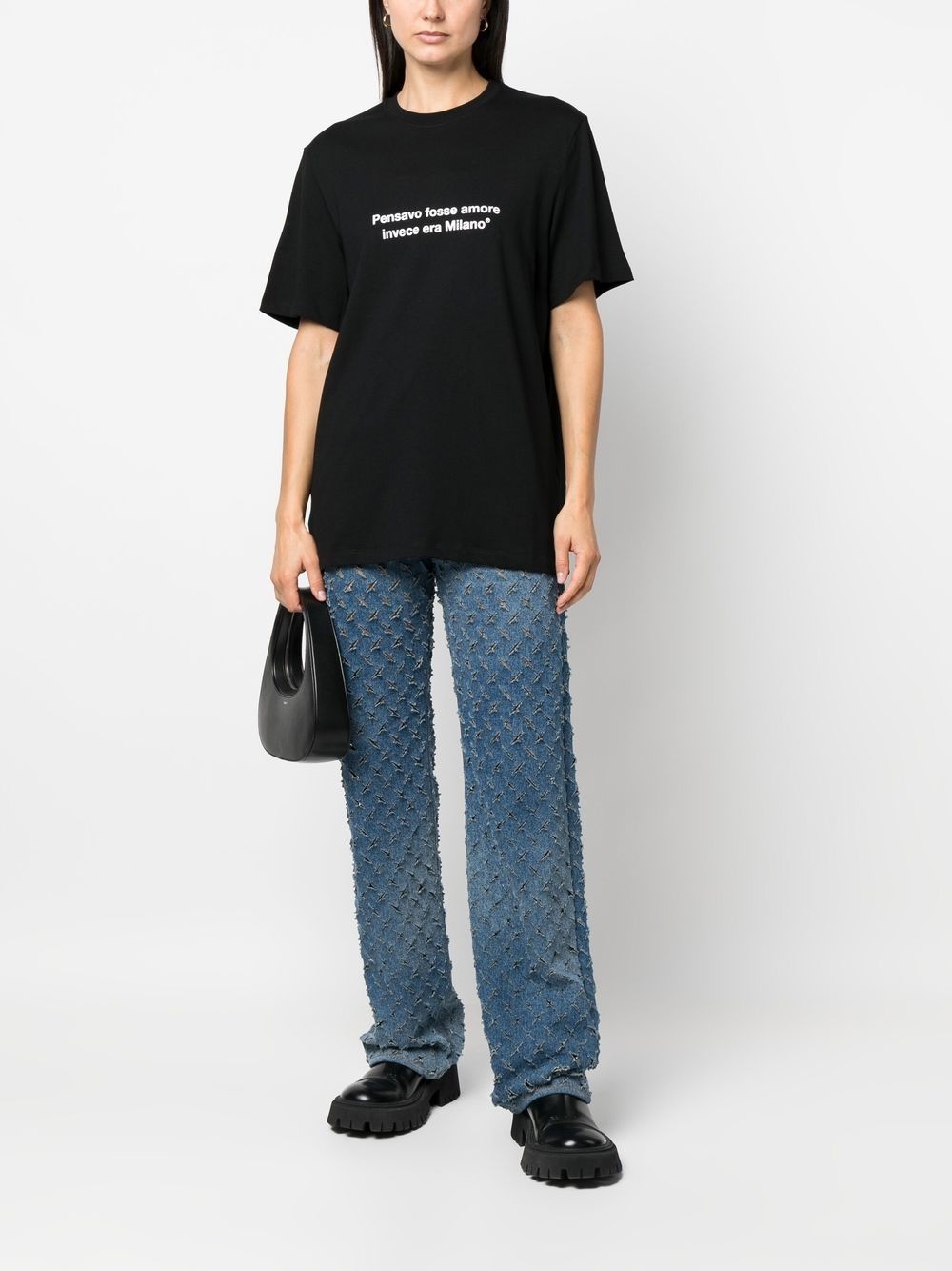 slogan-print cotton T-shirt - 3