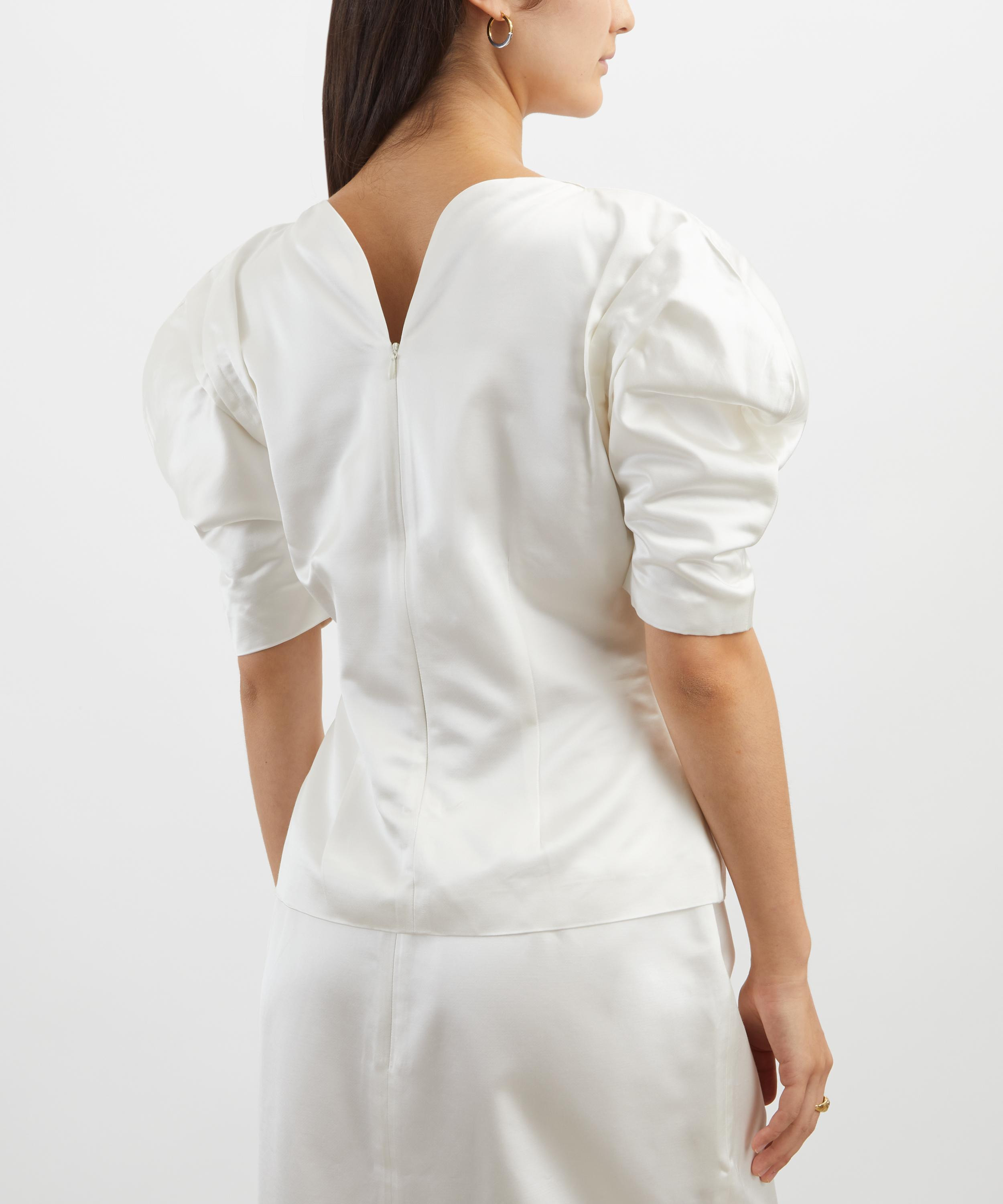 Janet Ecru Puff-Sleeve Top - 4