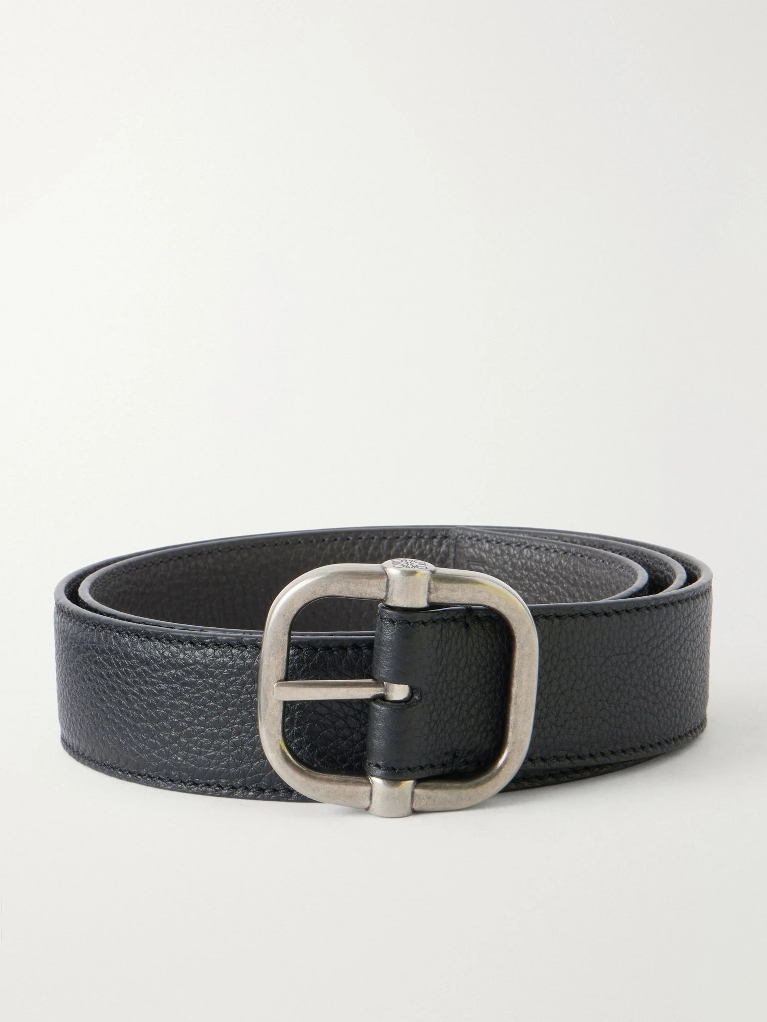 3.5cm Reversible Full-Grain Leather Belt Black - 1