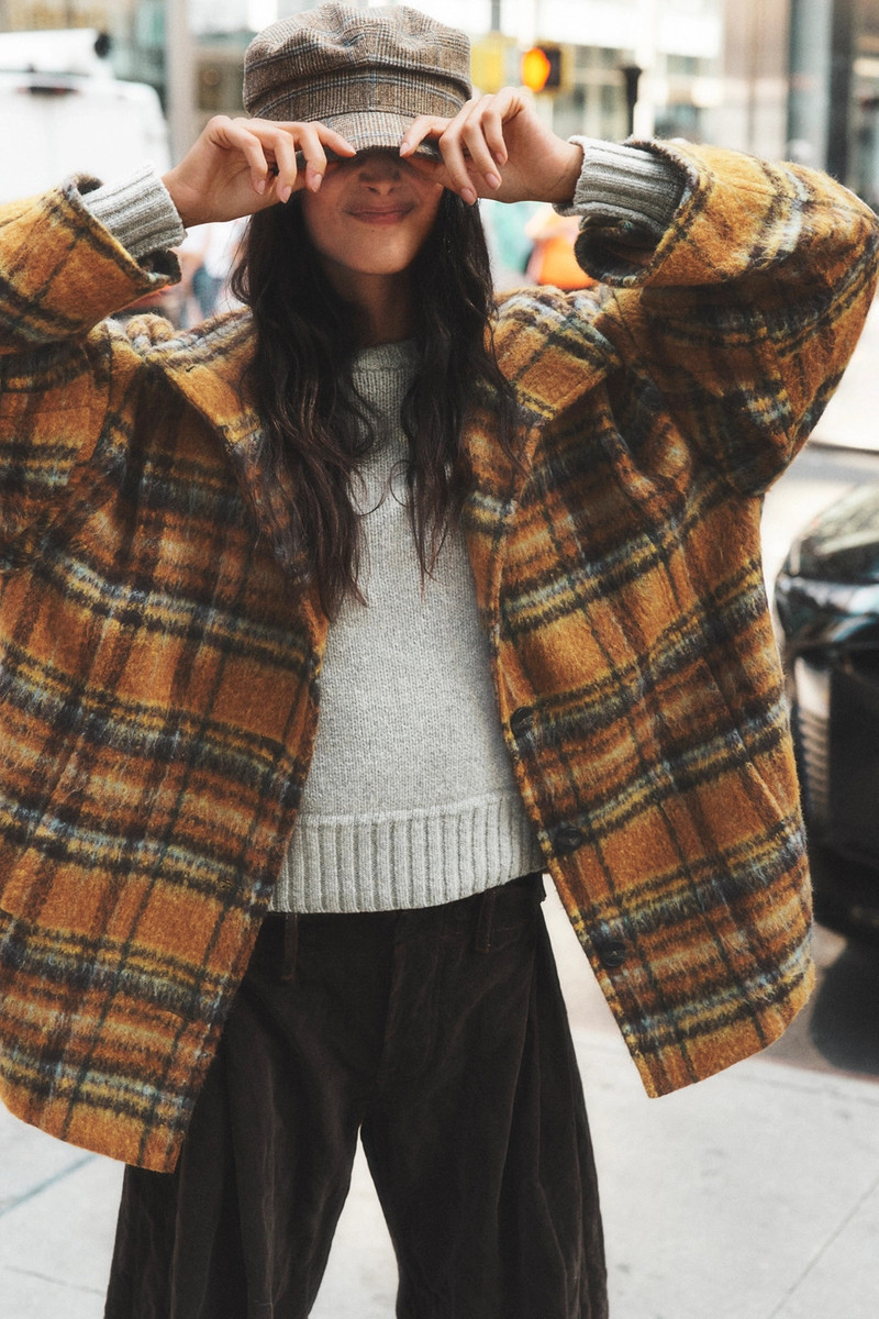 Beau Plaid Cocoon Coat 1
