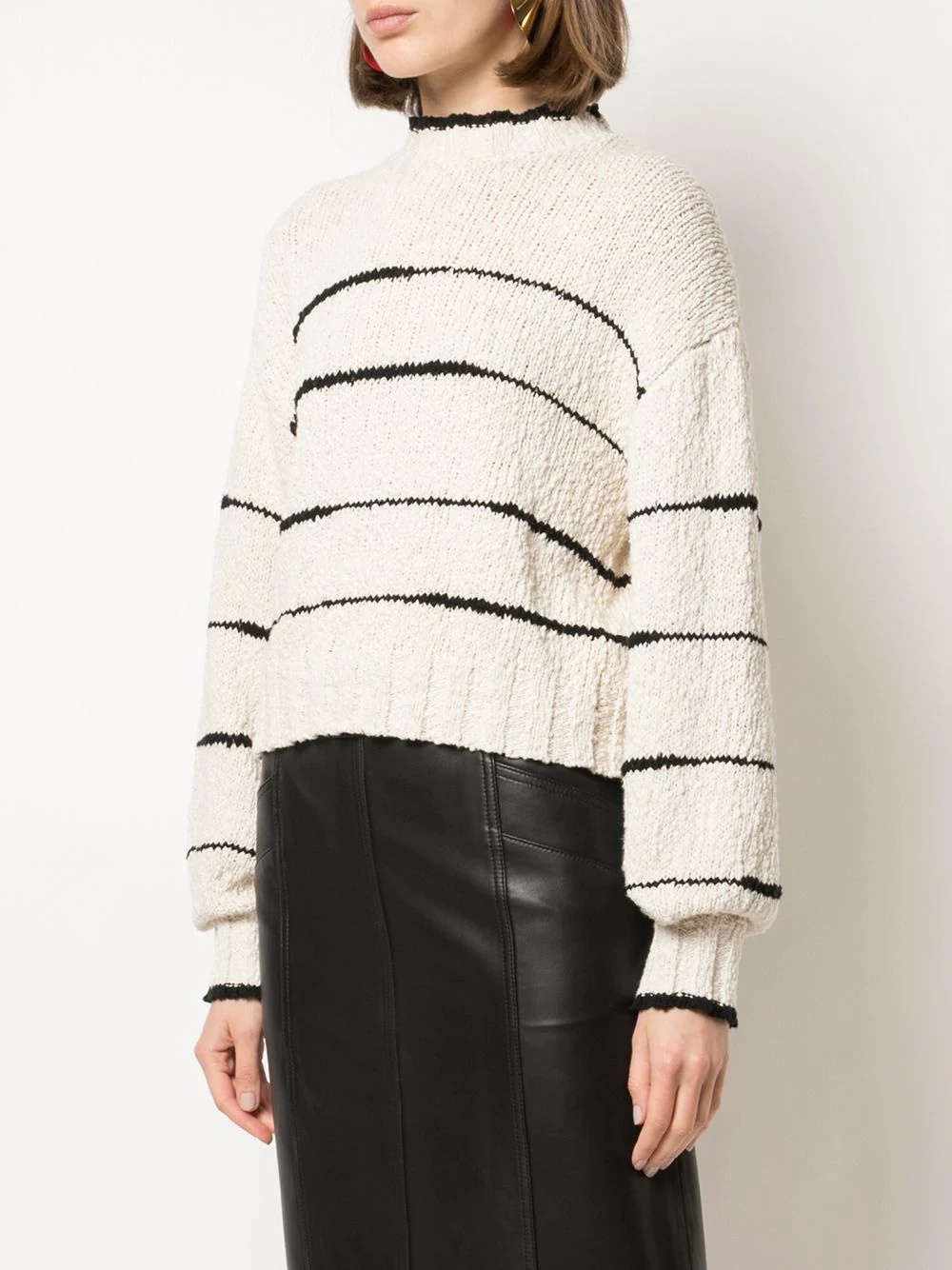 stripe pouf-sleeve jumper - 3