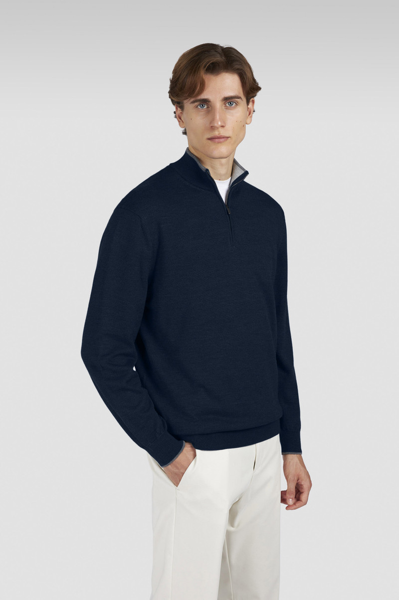 WOOL SILK HALF ZIP SWEATER 6