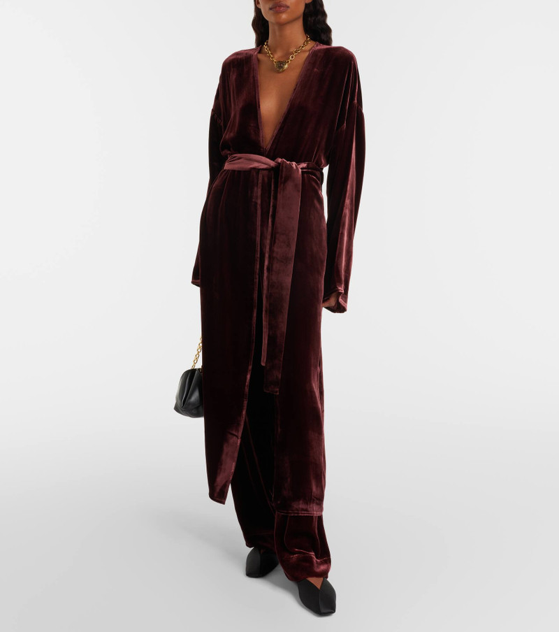 ASCENO Belted velvet midi dress outlook