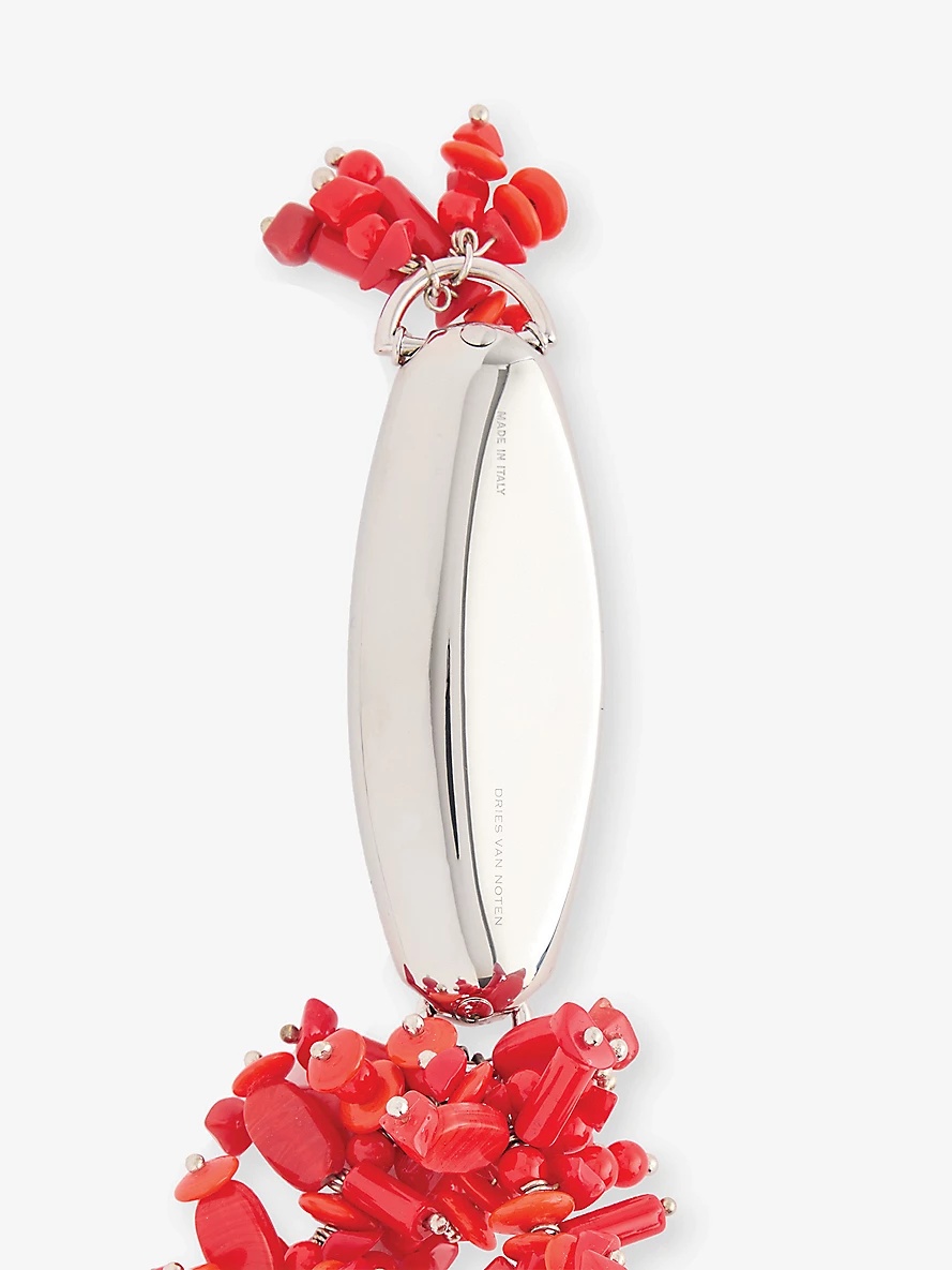 Ruby Silver-Tone Metal Beaded Bracelet - 4