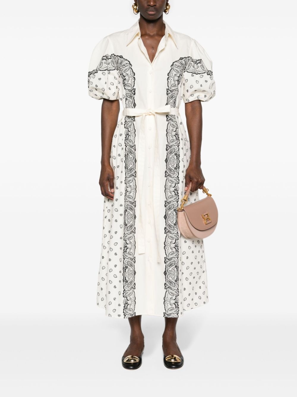 bandana-print midi shirt dress - 2