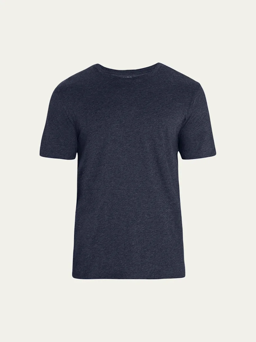 Men's Short-Sleeve Pima Crewneck Jersey T-Shirt, Black - 1