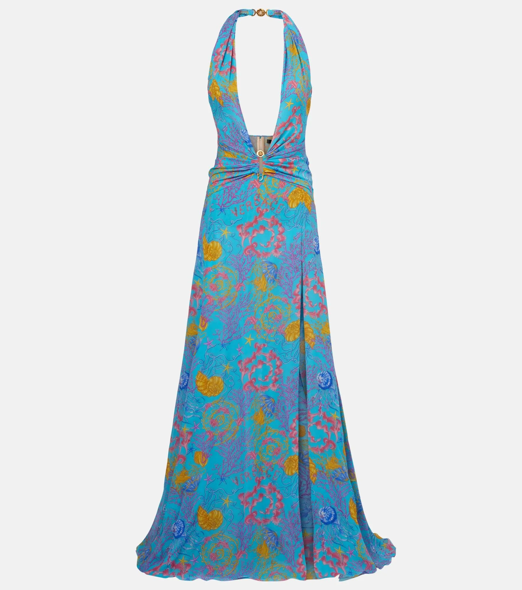 Printed halterneck gown - 1