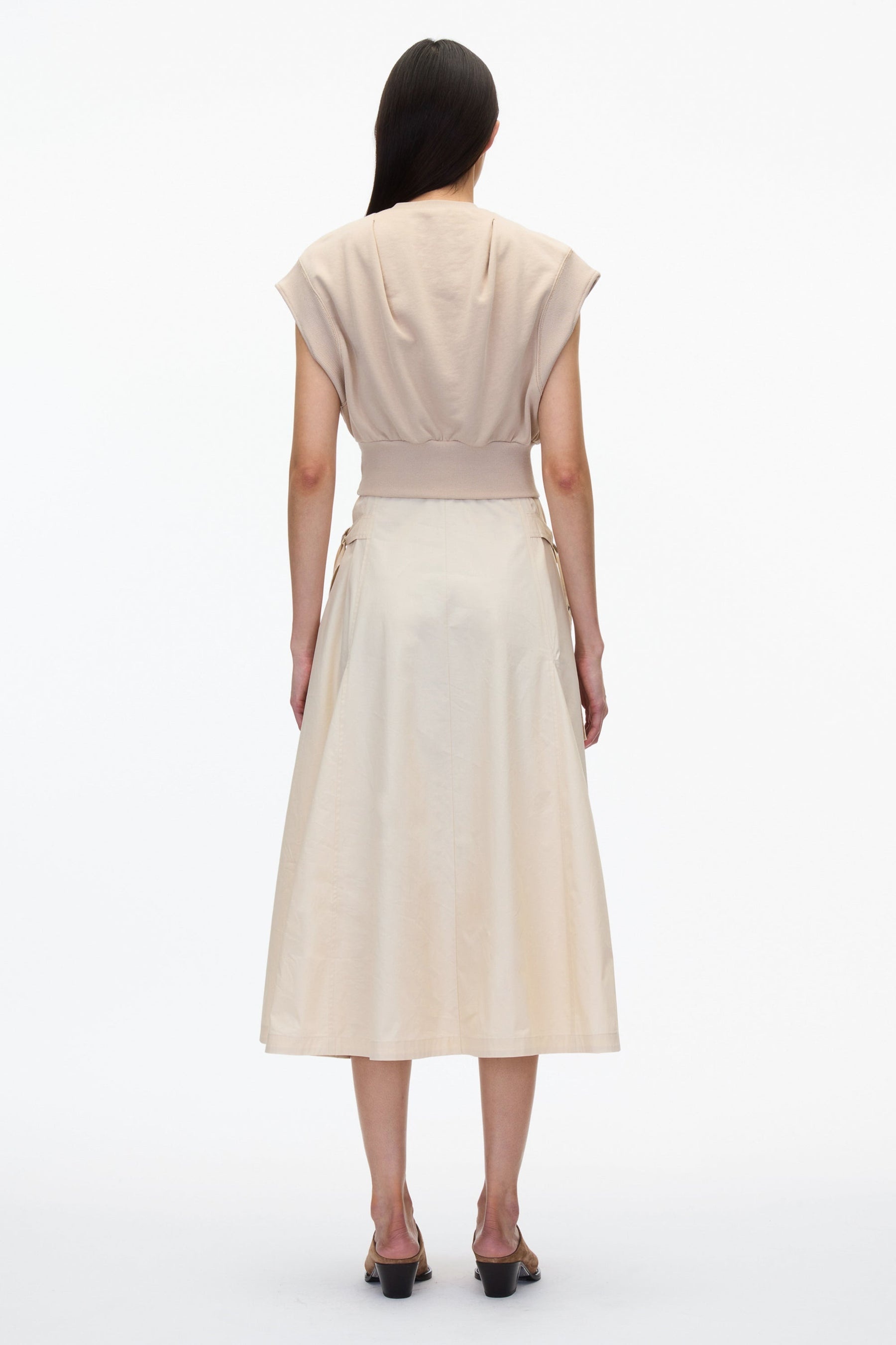 Sweatshirt Combo Dress with Pleated Skirt - 5