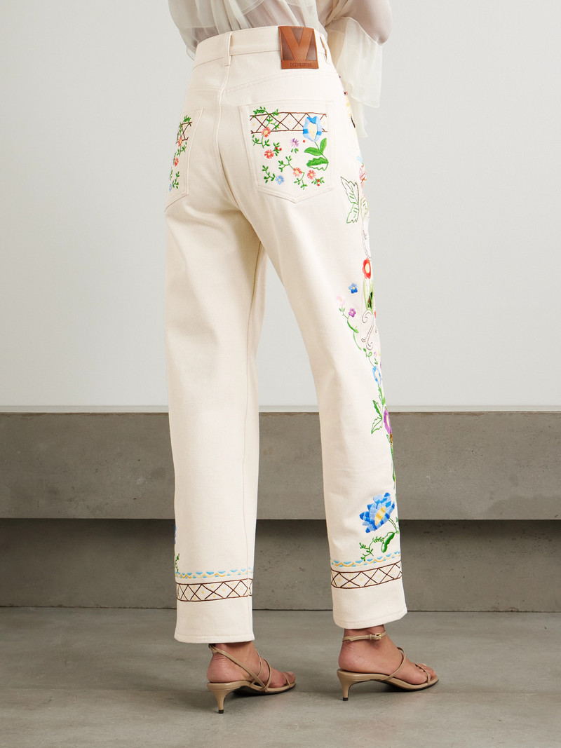 Embroidered High-rise Straight-leg Jeans 3