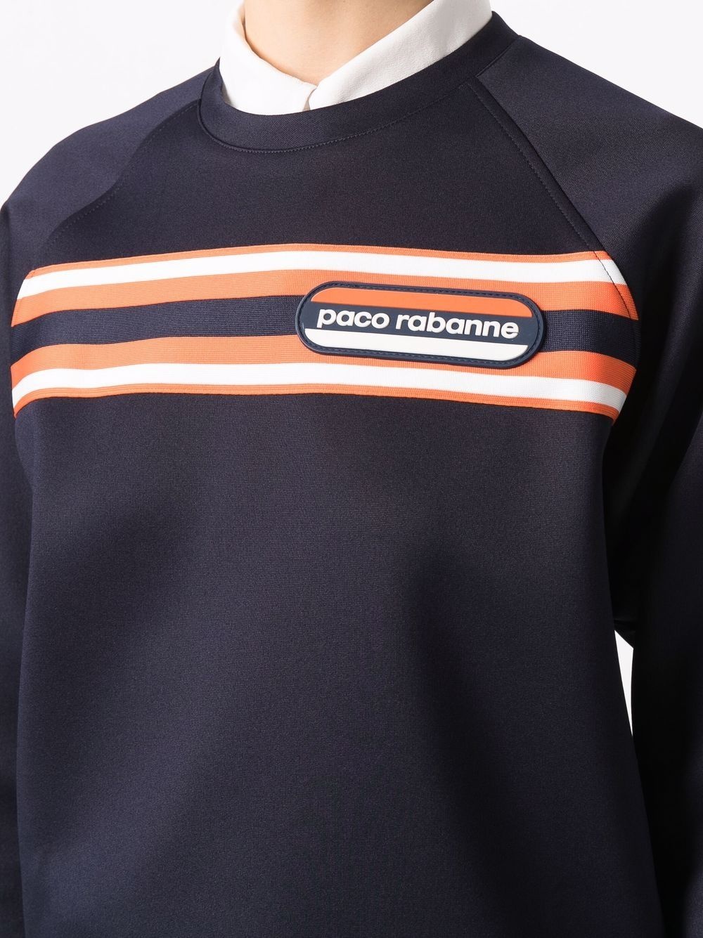 logo-patch striped sweatshirt - 5