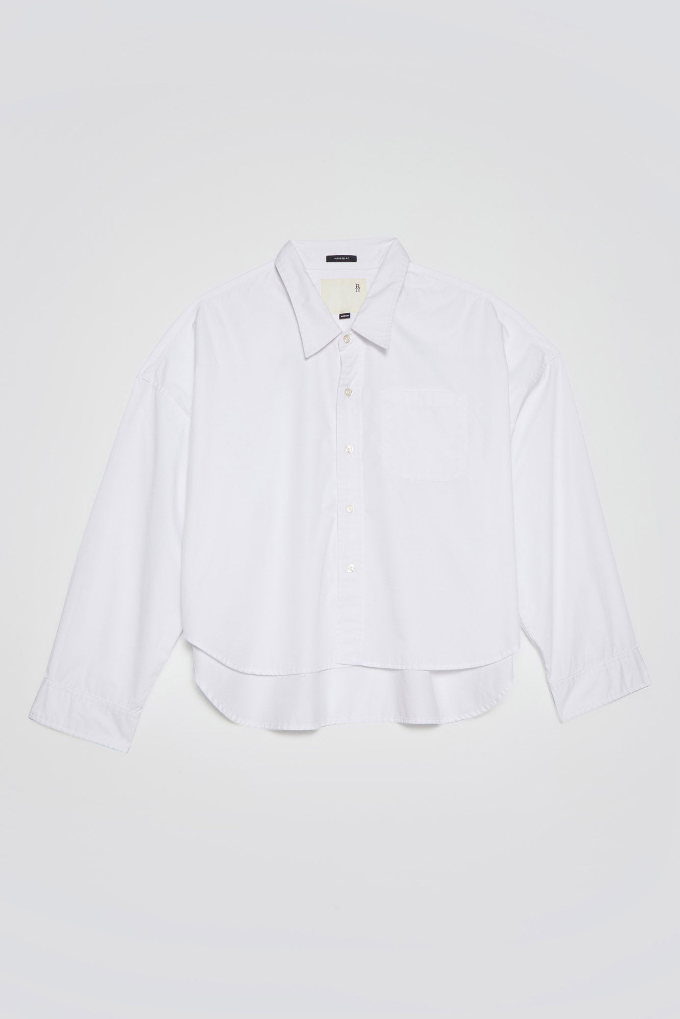 DROP NECK CROPPED SHIRT - WHITE - 1