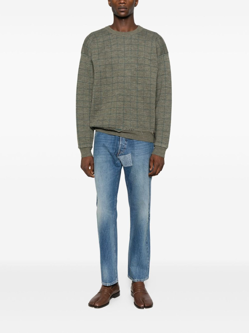 Maison Margiela check-pattern distressed sweater outlook