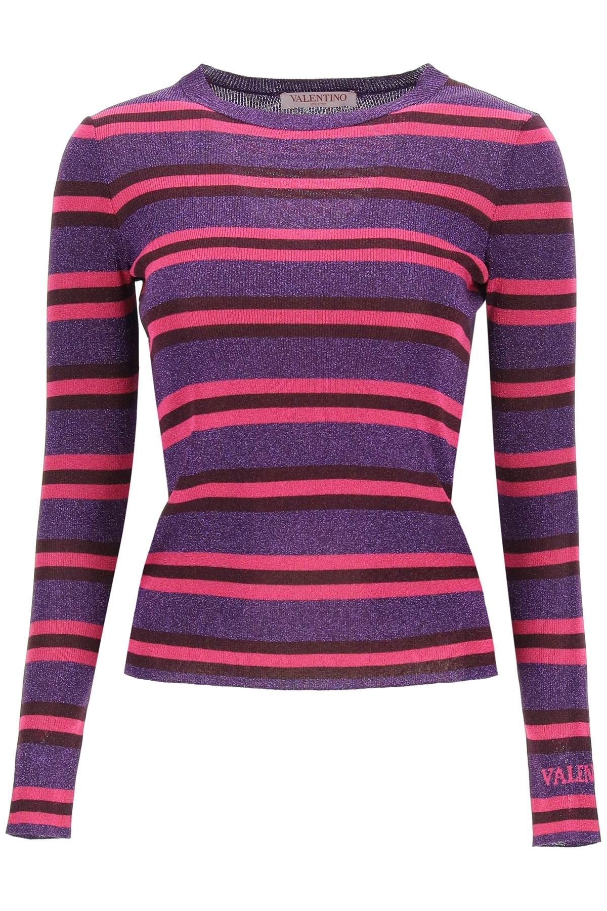 STRIPED LUREX JACQUARD SWEATER - 1