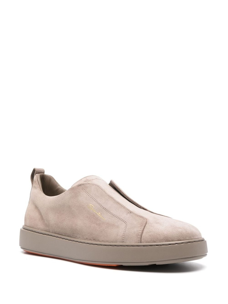Santoni slip-on suede sneakers outlook