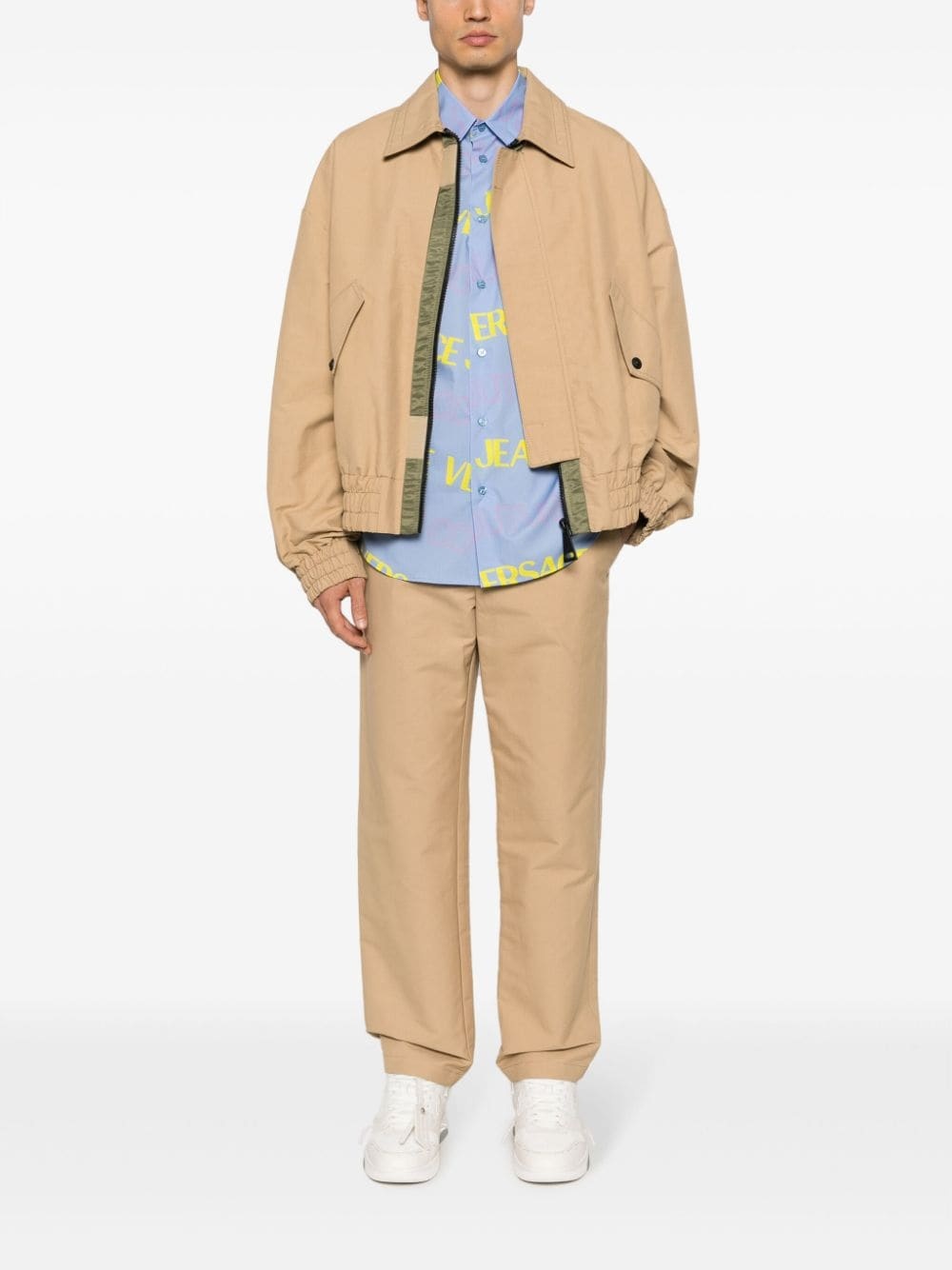 logo-patch bomber jacket - 2