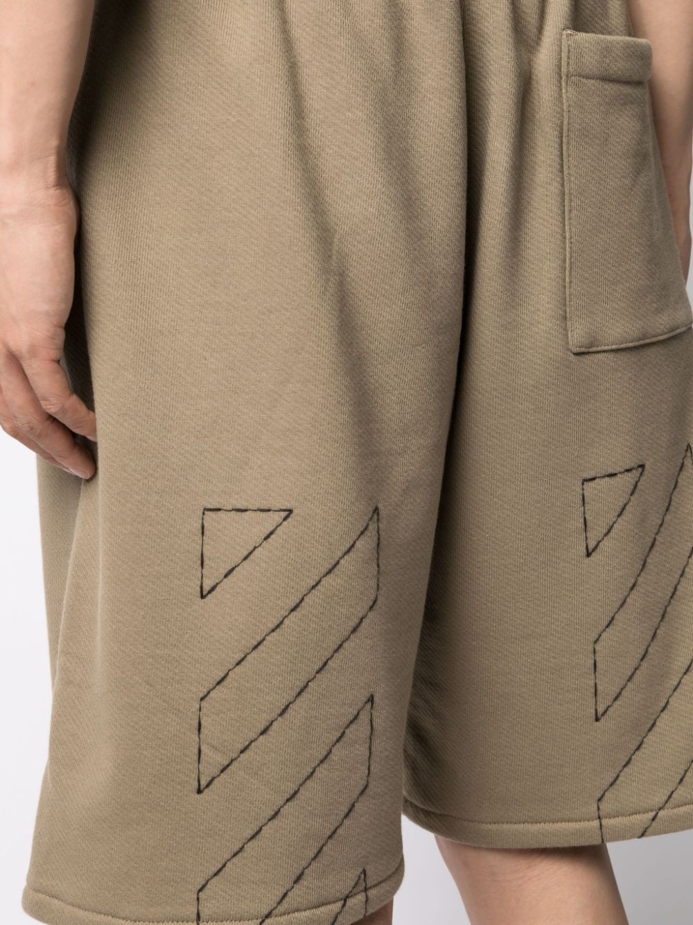 Stitch Diag cotton track shorts - 5