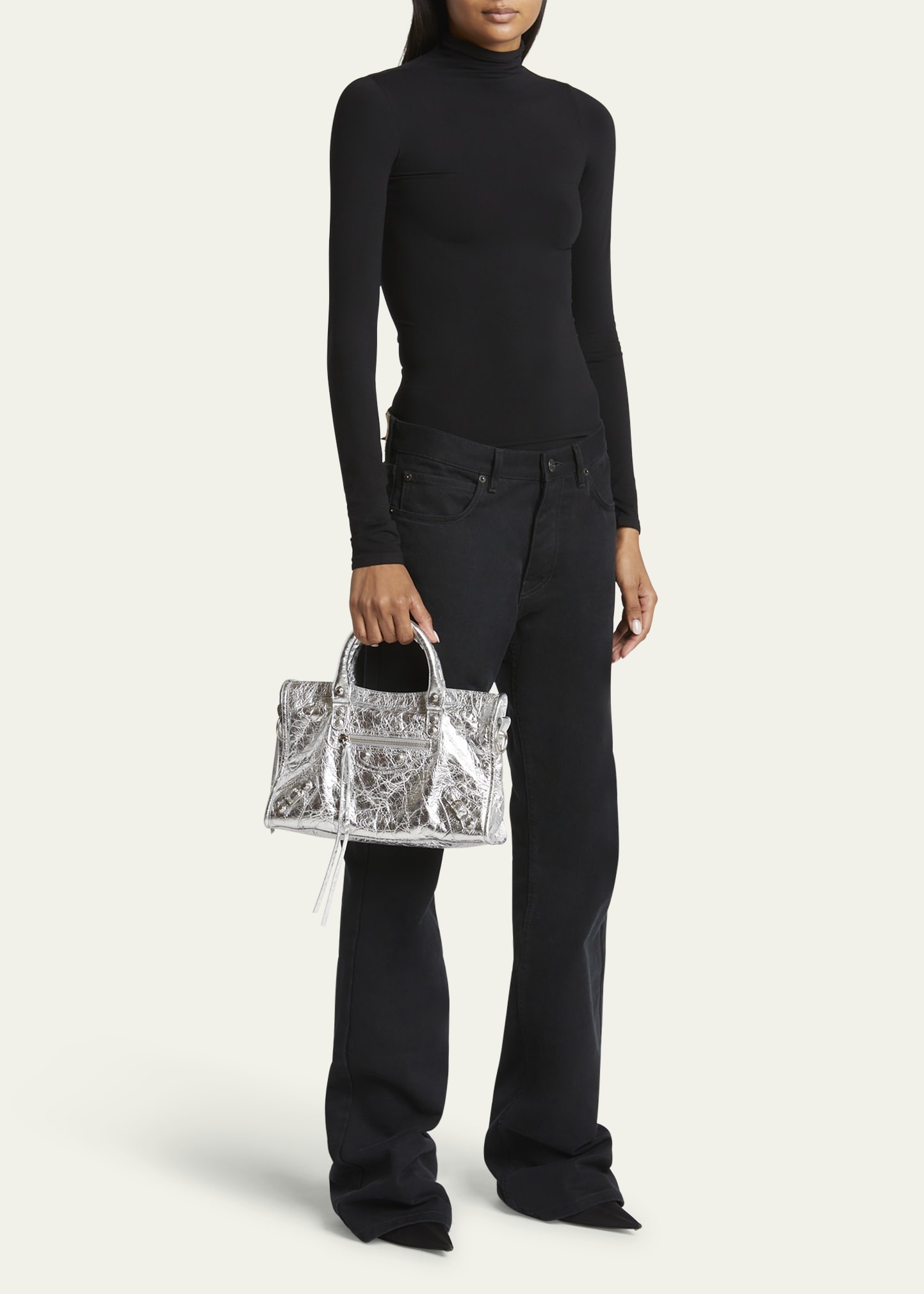 Le City Small Metallic Leather Tote Bag - 5