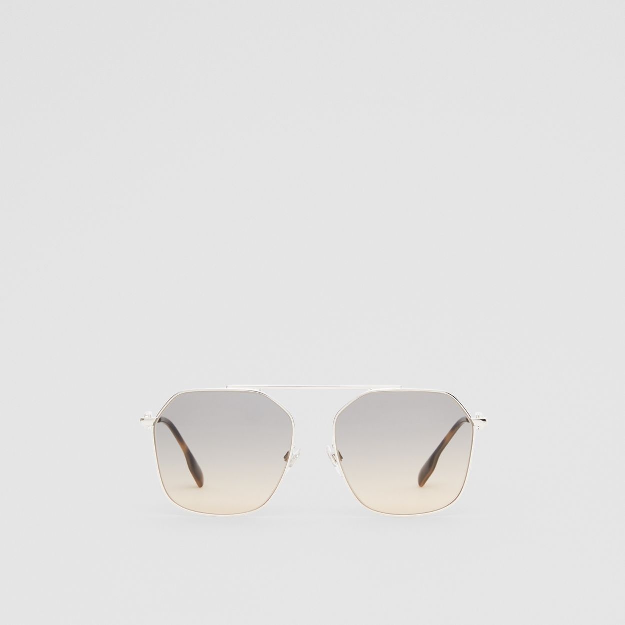 Chain-link Detail Geometric Frame Sunglasses - 1