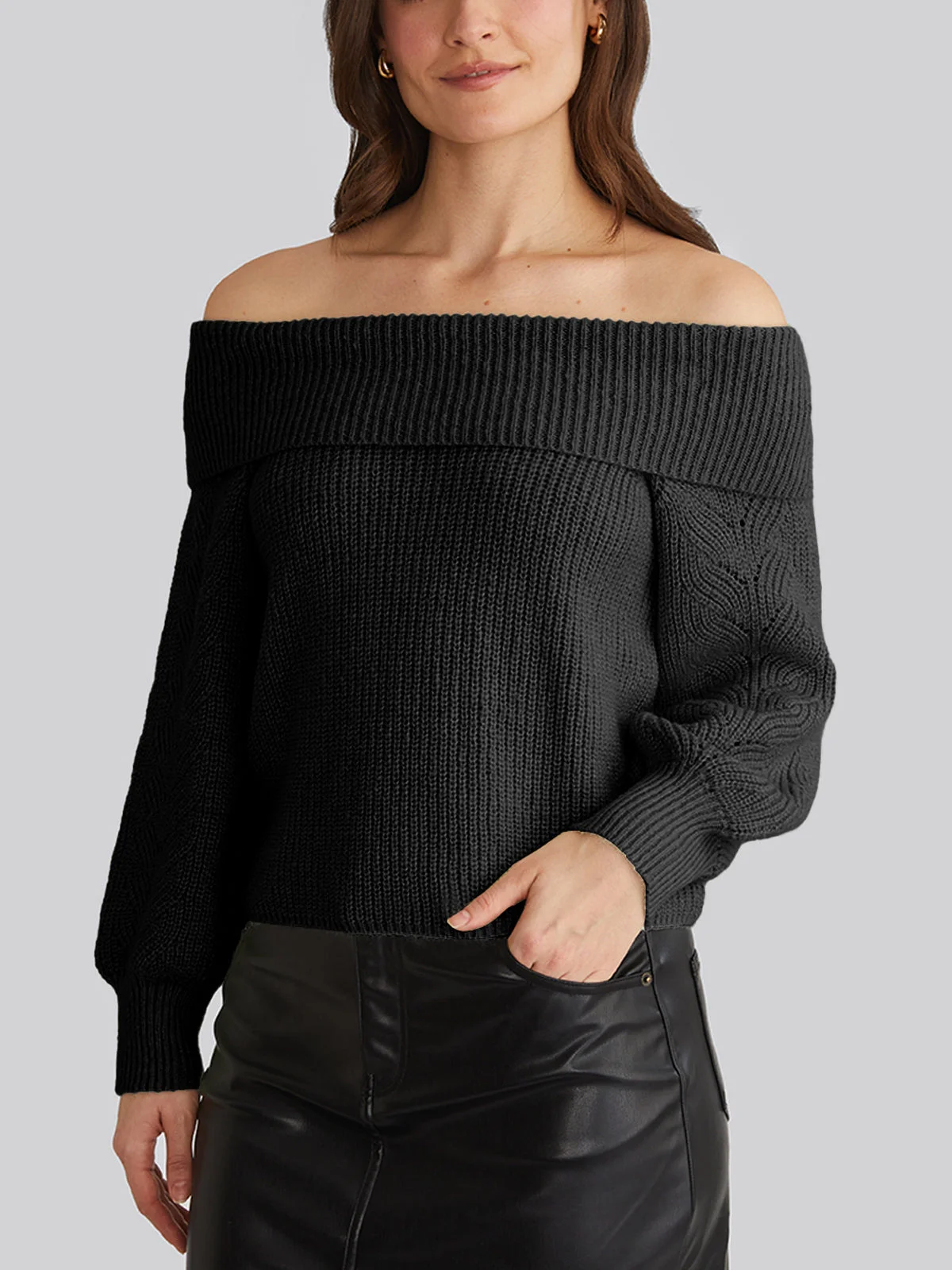 Marisa: Relaxed Off Shoulder Pullover - 1