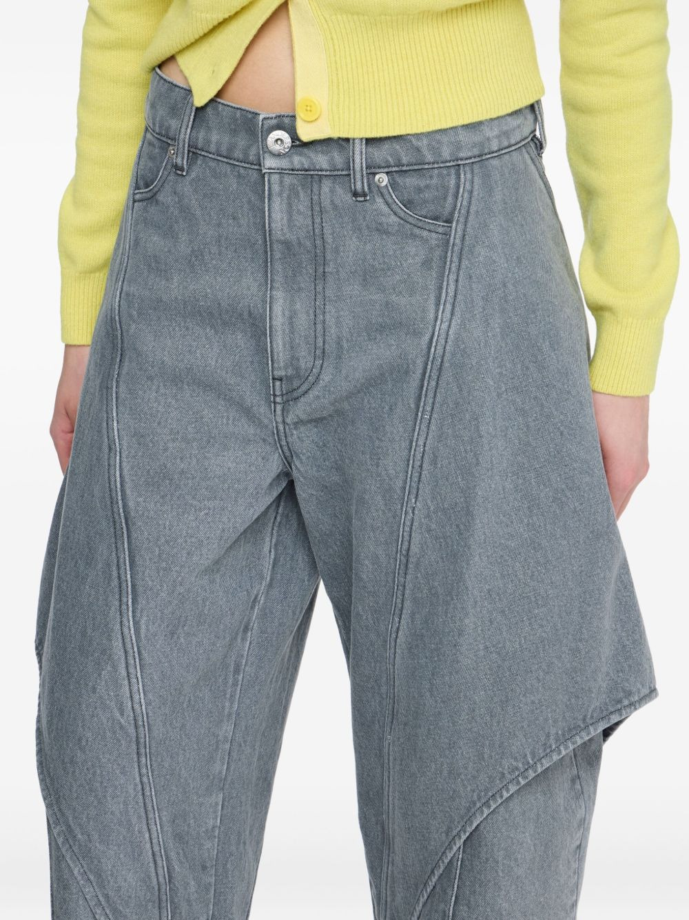 panelled denim trousers - 4