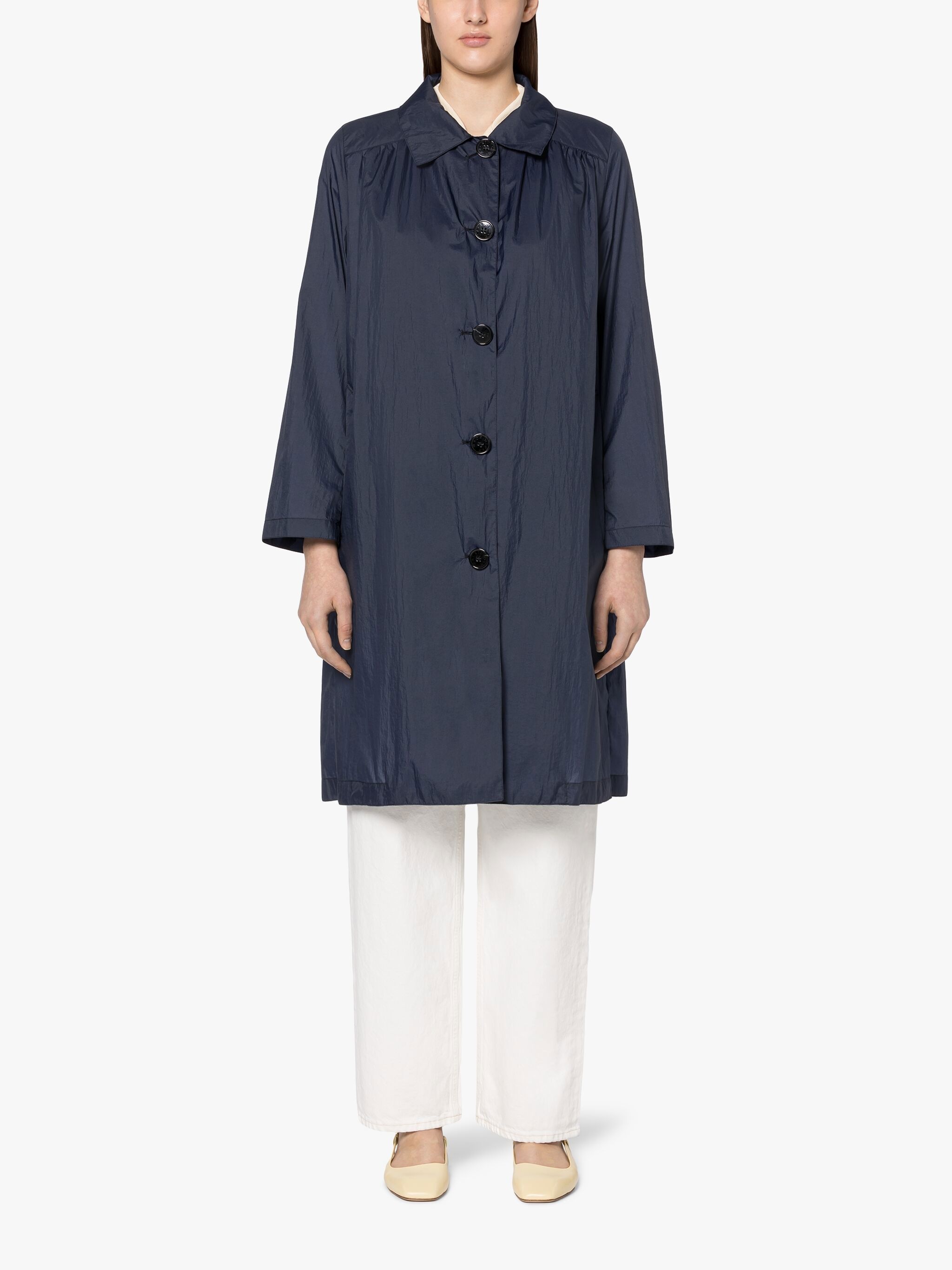 HANA NAVY NYLON COAT - 3