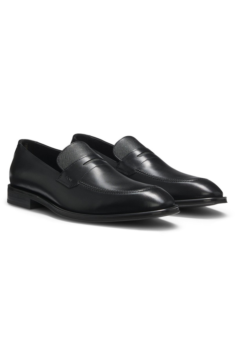 TEXTURED-TONGUE LOAFERS IN LEATHER 2