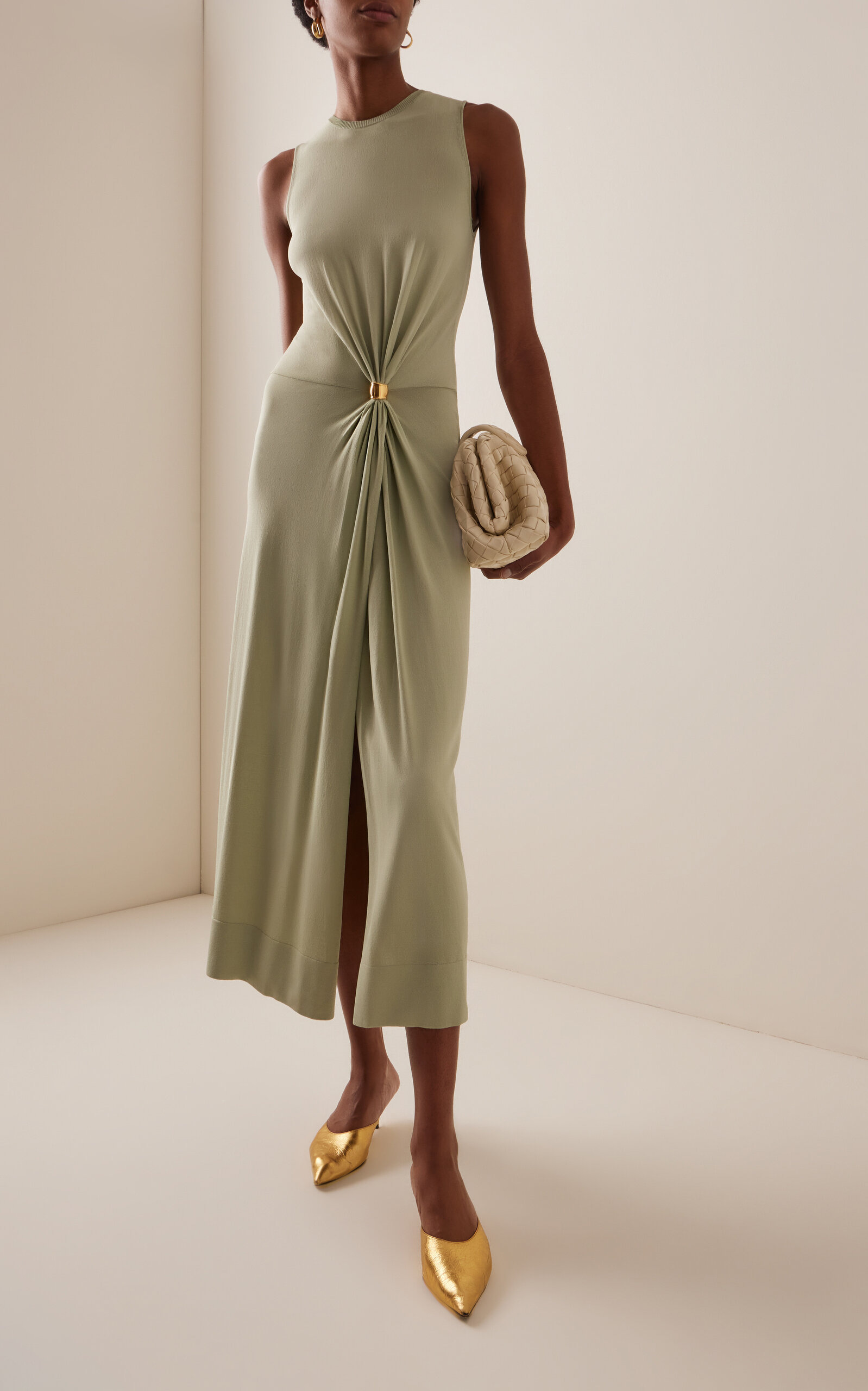 Saralien Gathered Jersey Maxi Dress green - 2